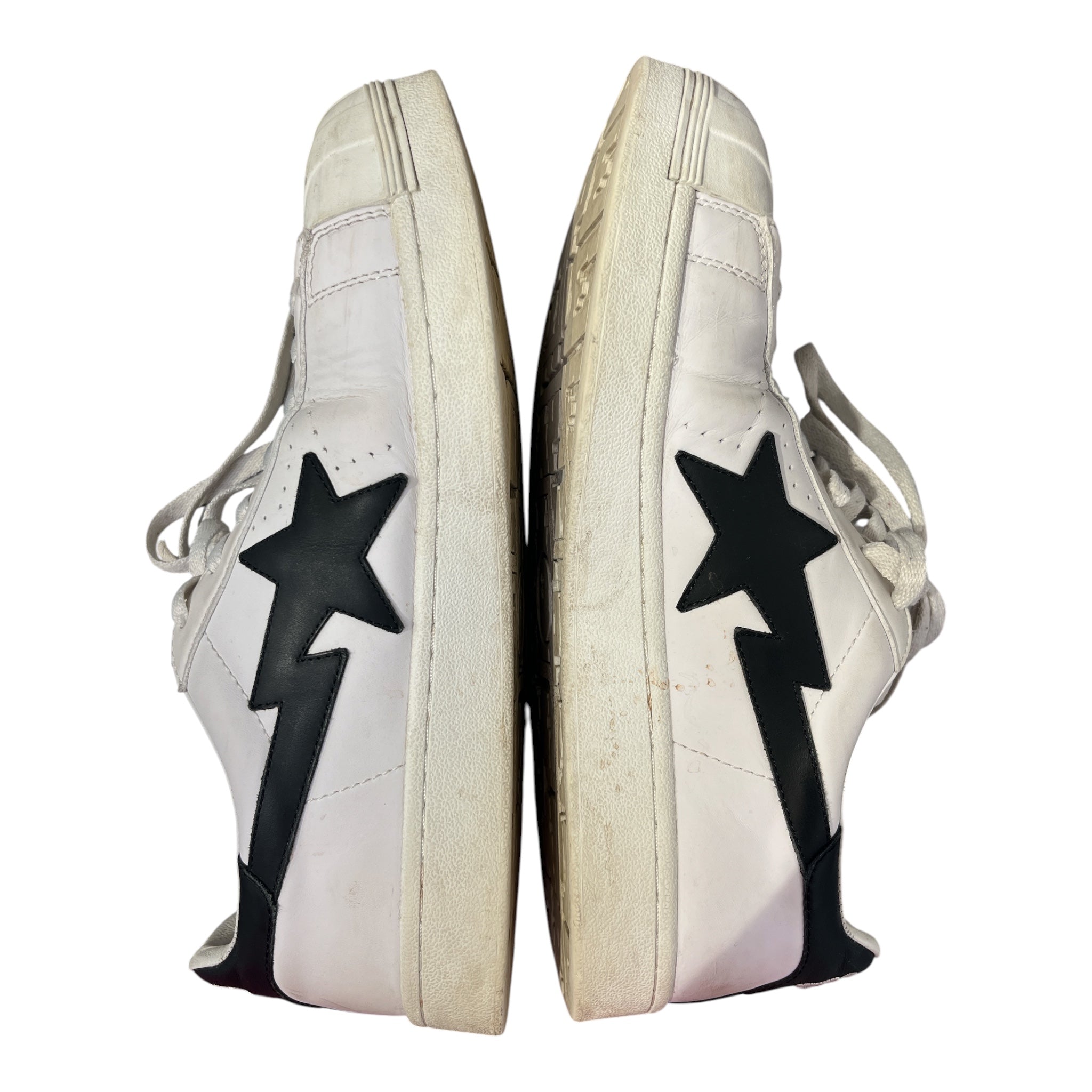 A BATHING APE/Low-Sneakers/US 10/Leather/WHT/SKULL STA BLACK DETAIL view 4