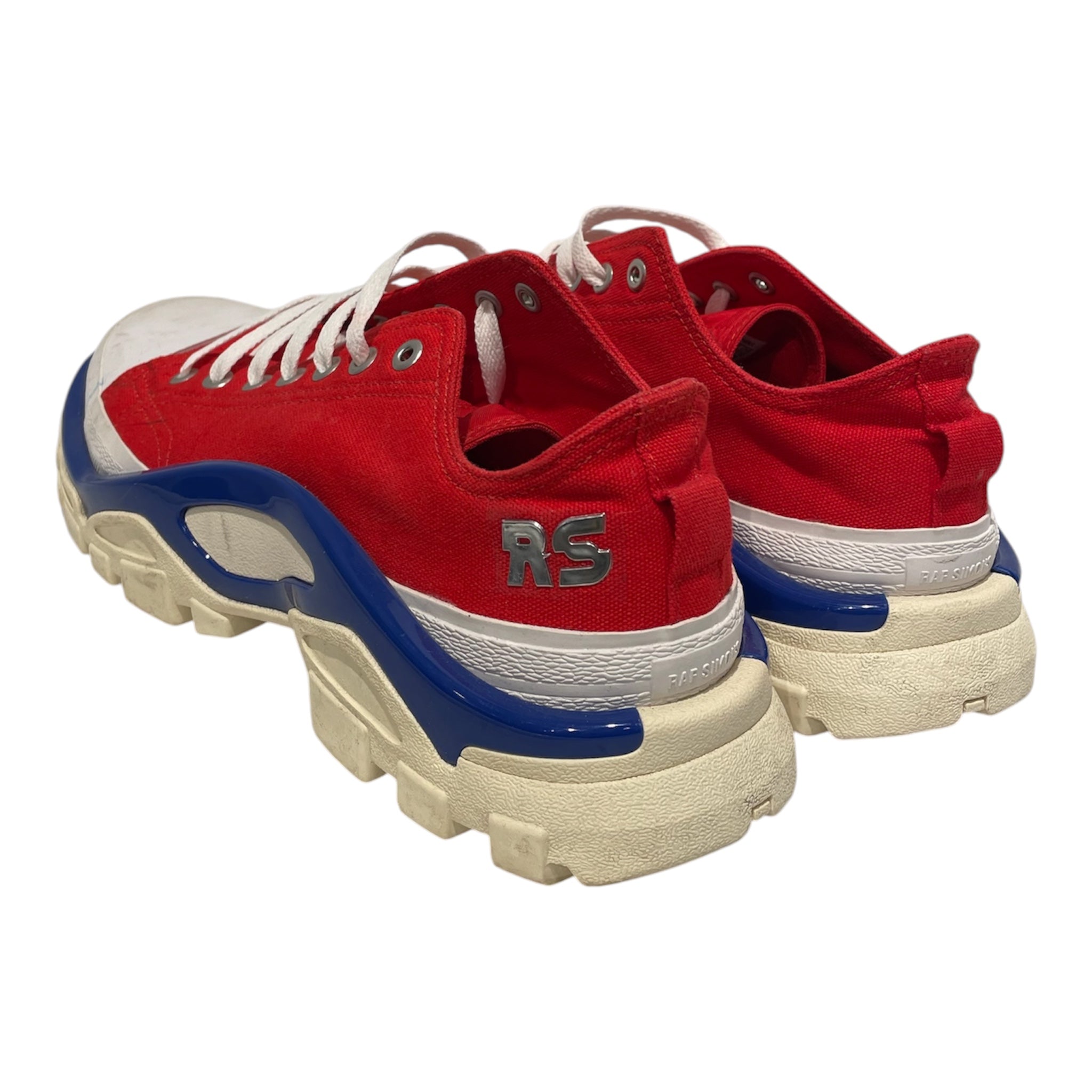 adidas/RAF SIMONS/Low-Sneakers/US 10/Cotton/RED/Detriot Runner view 2