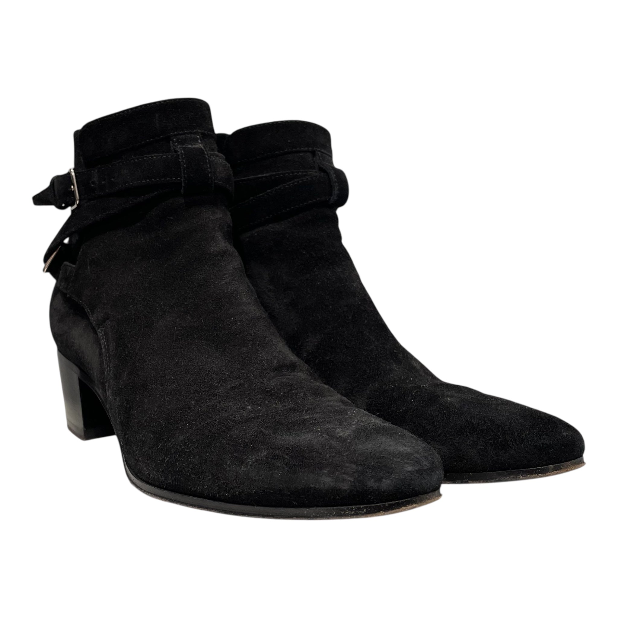 SAINT LAURENT/Western Boots/EU 37/Suede/BLK/WRAP AROUND STRAP SUEDE view 1