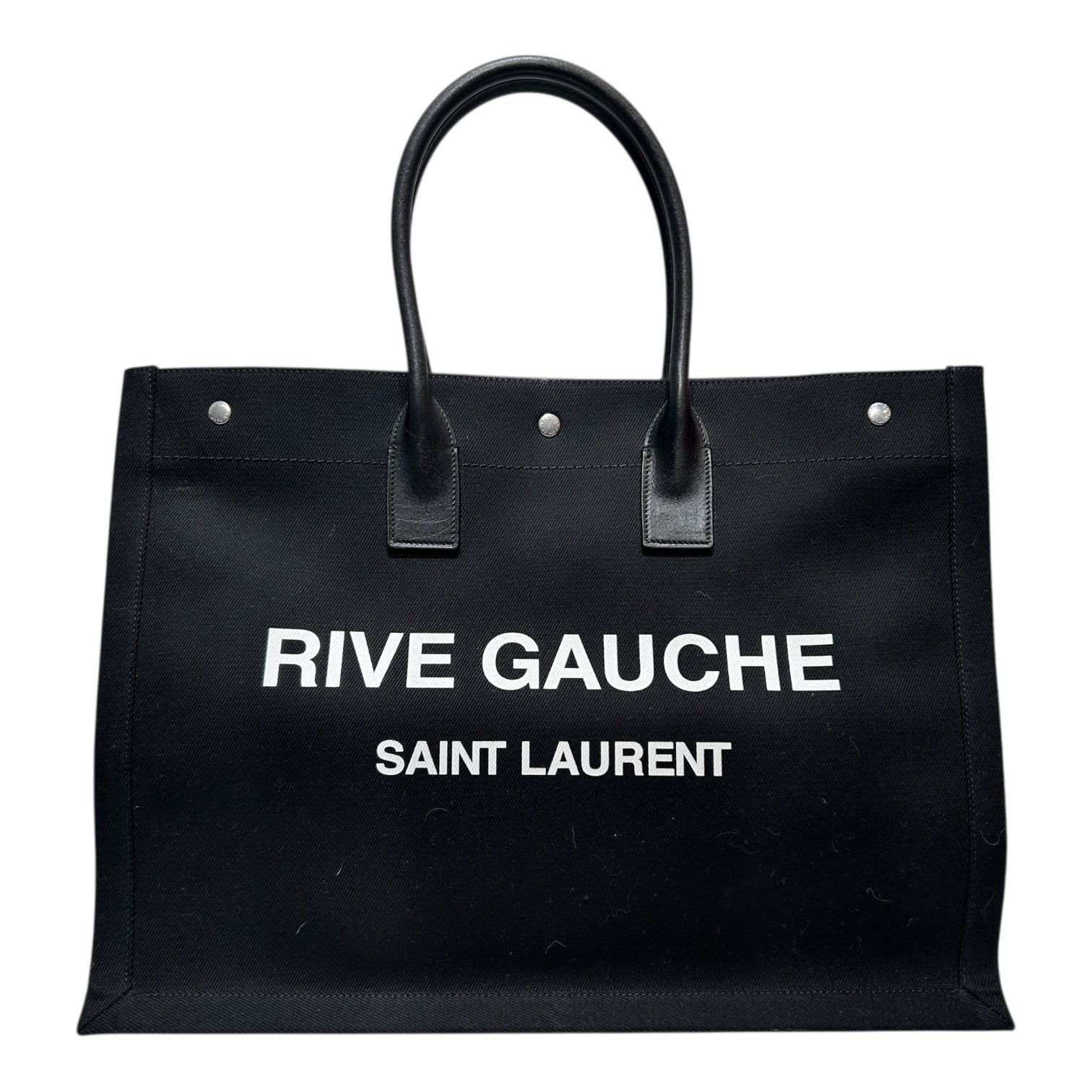 SAINT LAURENT/Tote Bag/Cotton/BLK/RIVE GAUCHE TOTE CANVAS view 1