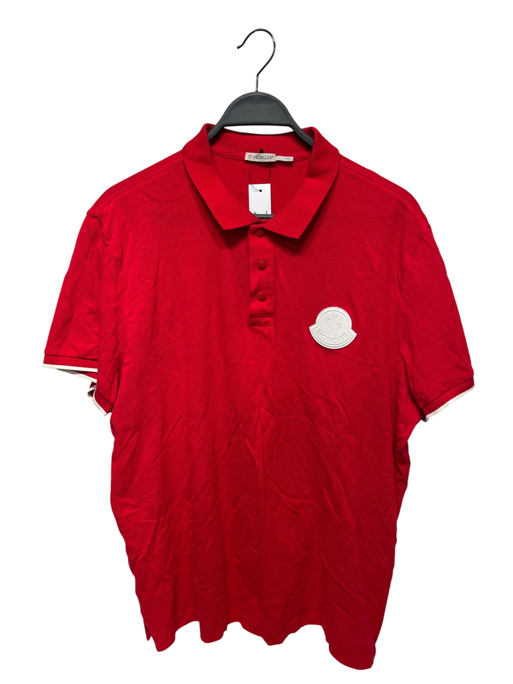 MONCLER/SS Shirt/XXL/Nylon/RED/White patch on front view 1