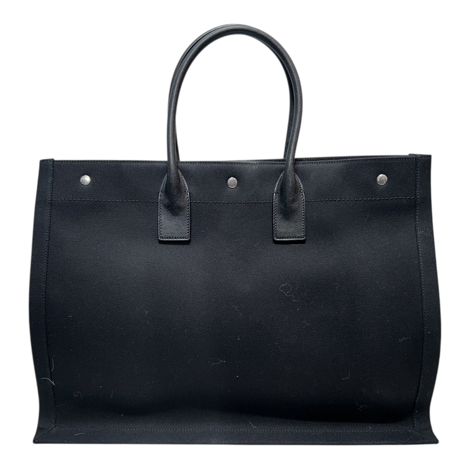 SAINT LAURENT/Tote Bag/Cotton/BLK/RIVE GAUCHE TOTE CANVAS view 2