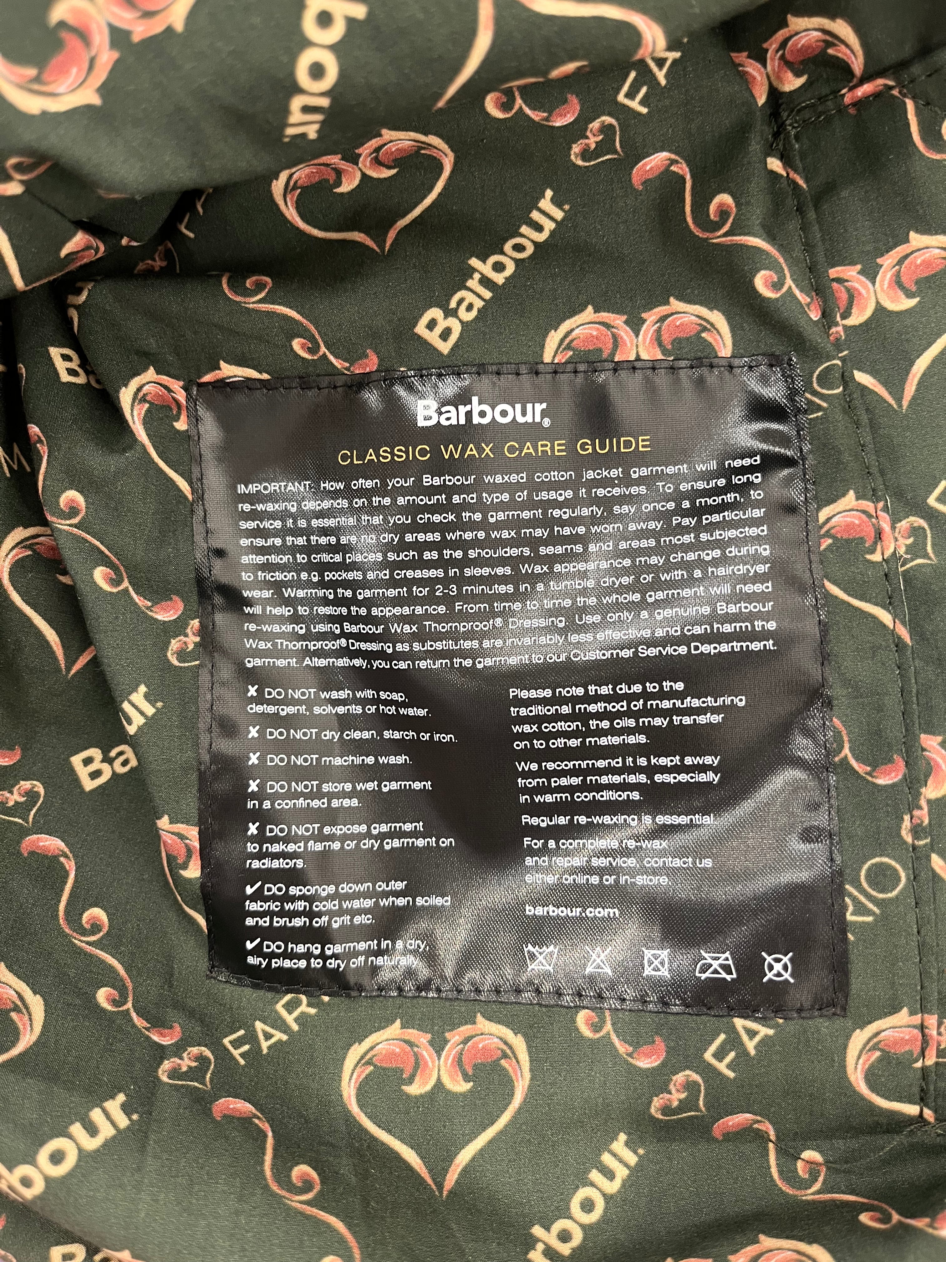 FARM Rio/Barbour/Jacket/S/Floral Pattern/Cotton/BLK/FLORAL COLLAT WAXED JACKET view 4