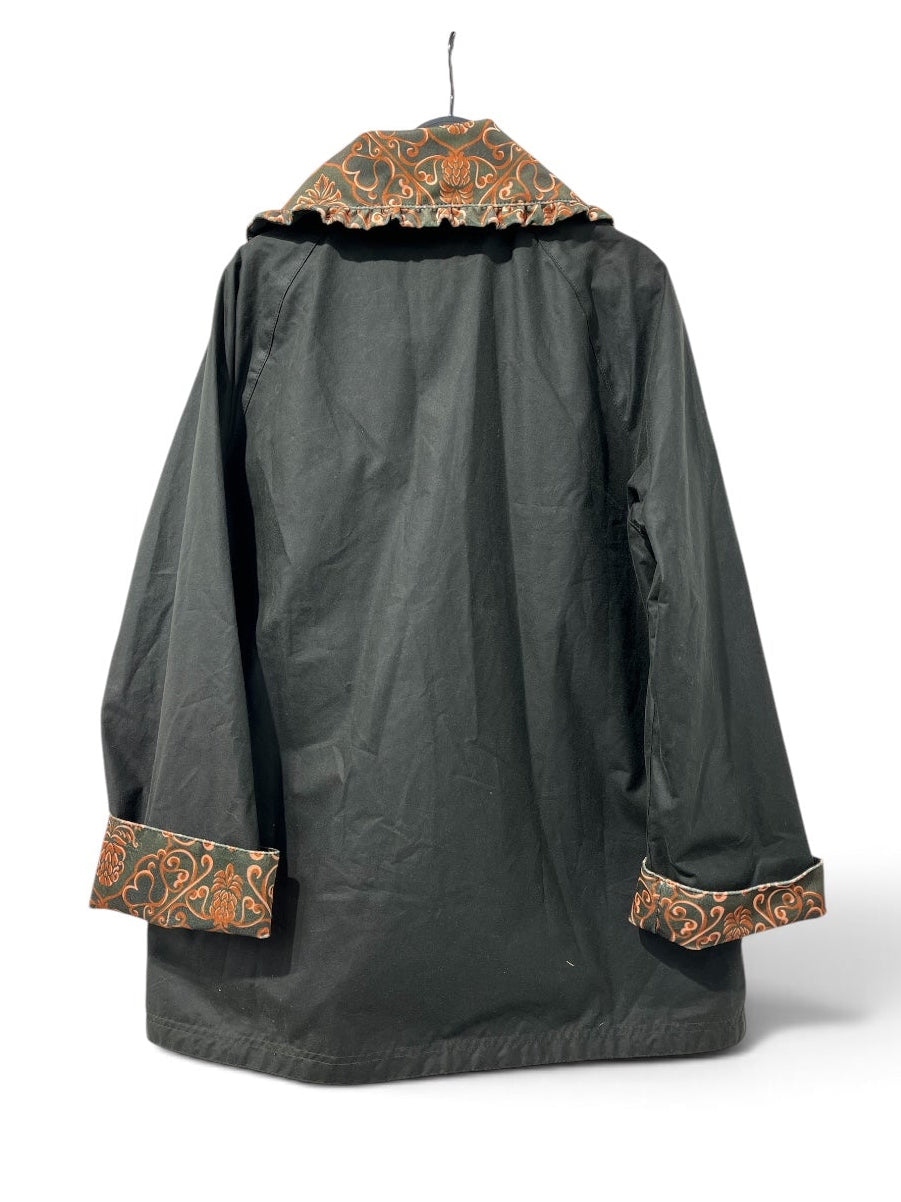 FARM Rio/Barbour/Jacket/S/Floral Pattern/Cotton/BLK/FLORAL COLLAT WAXED JACKET view 2
