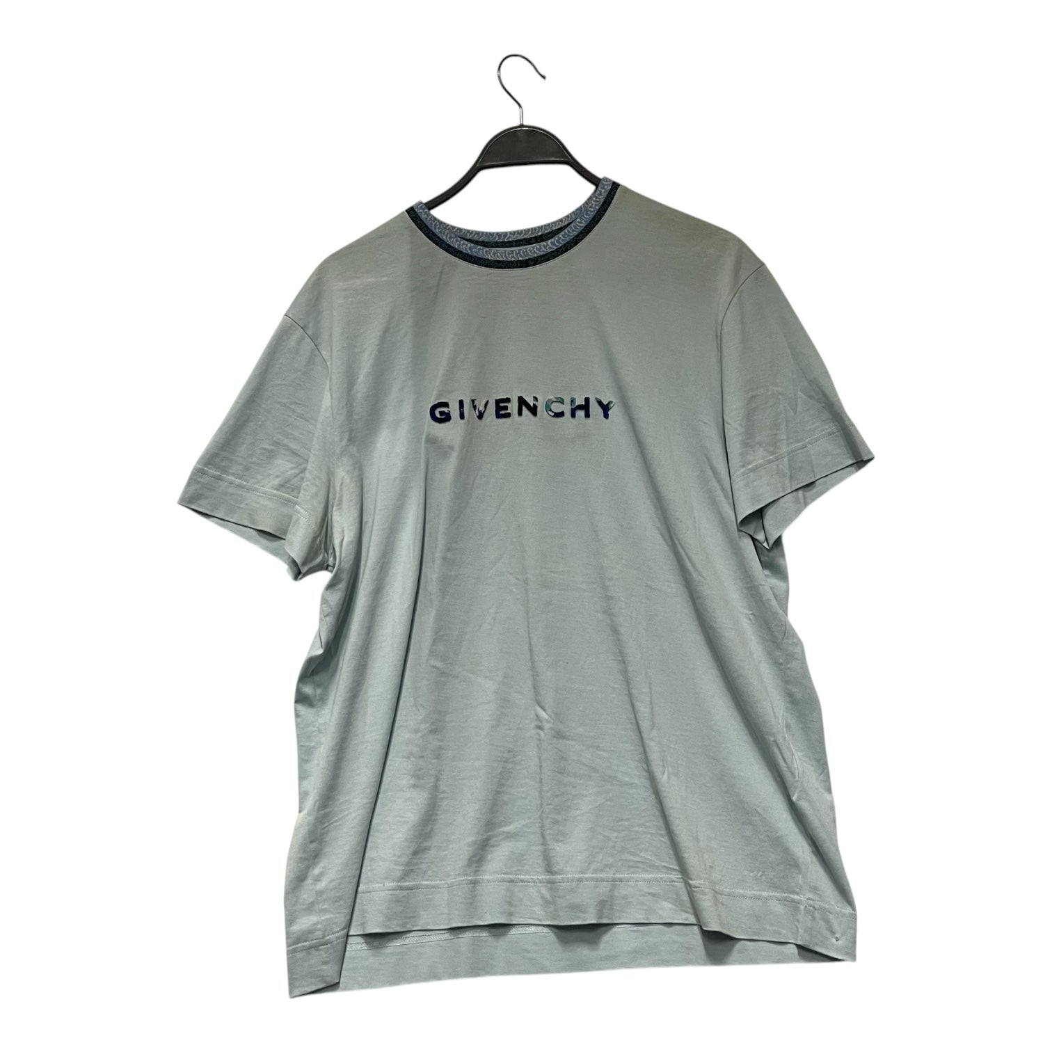 GIVENCHY/T-Shirt/L/Cotton/BLU/crew collar view 1