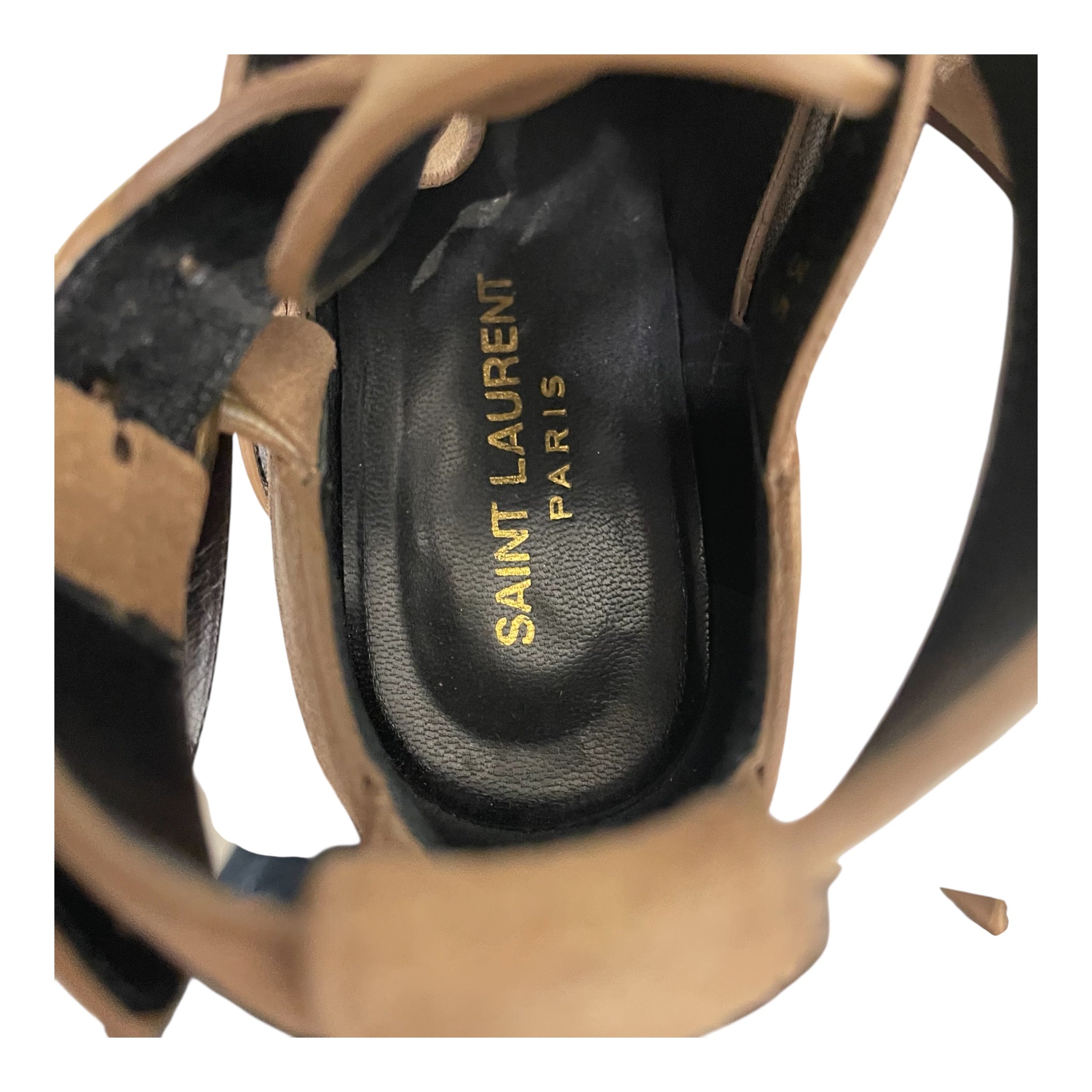 SAINT LAURENT/Booties/EU 35/Suede/BEG/SUEDE 3 BUCKLE BOOTS view 3