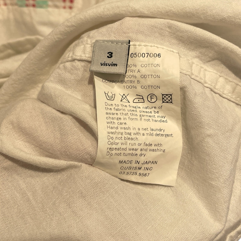 visvim/LS Shirt/3/Cotton/WHT/Plaid/granger shirt