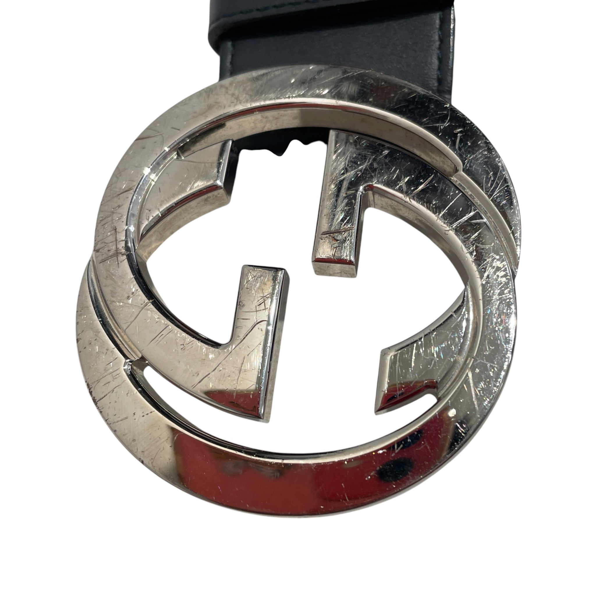 GUCCI/Belt/Stripe/Cotton/NVY/M's/Web Belt GG Buckle view 3