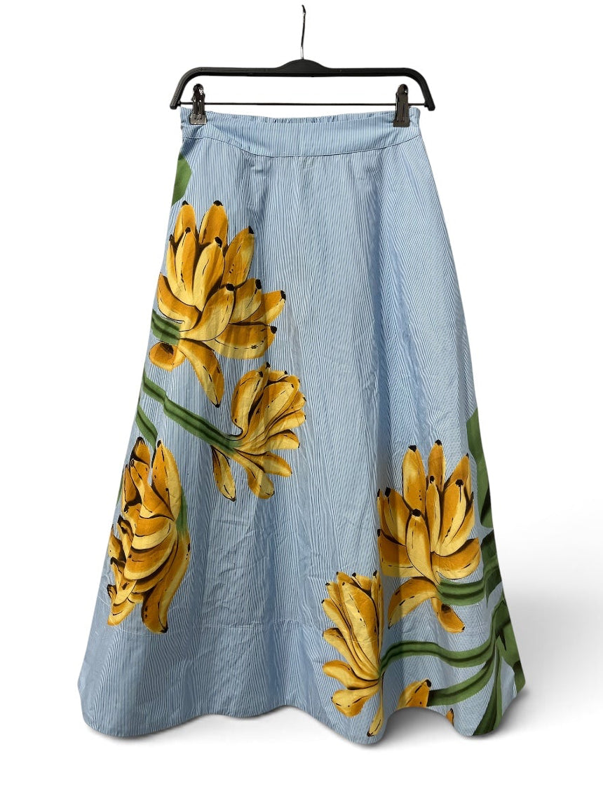 FARM Rio/Long Skirt/S/Stripe/Cotton/BLU/BANAN SKIRT STRIPED view 1