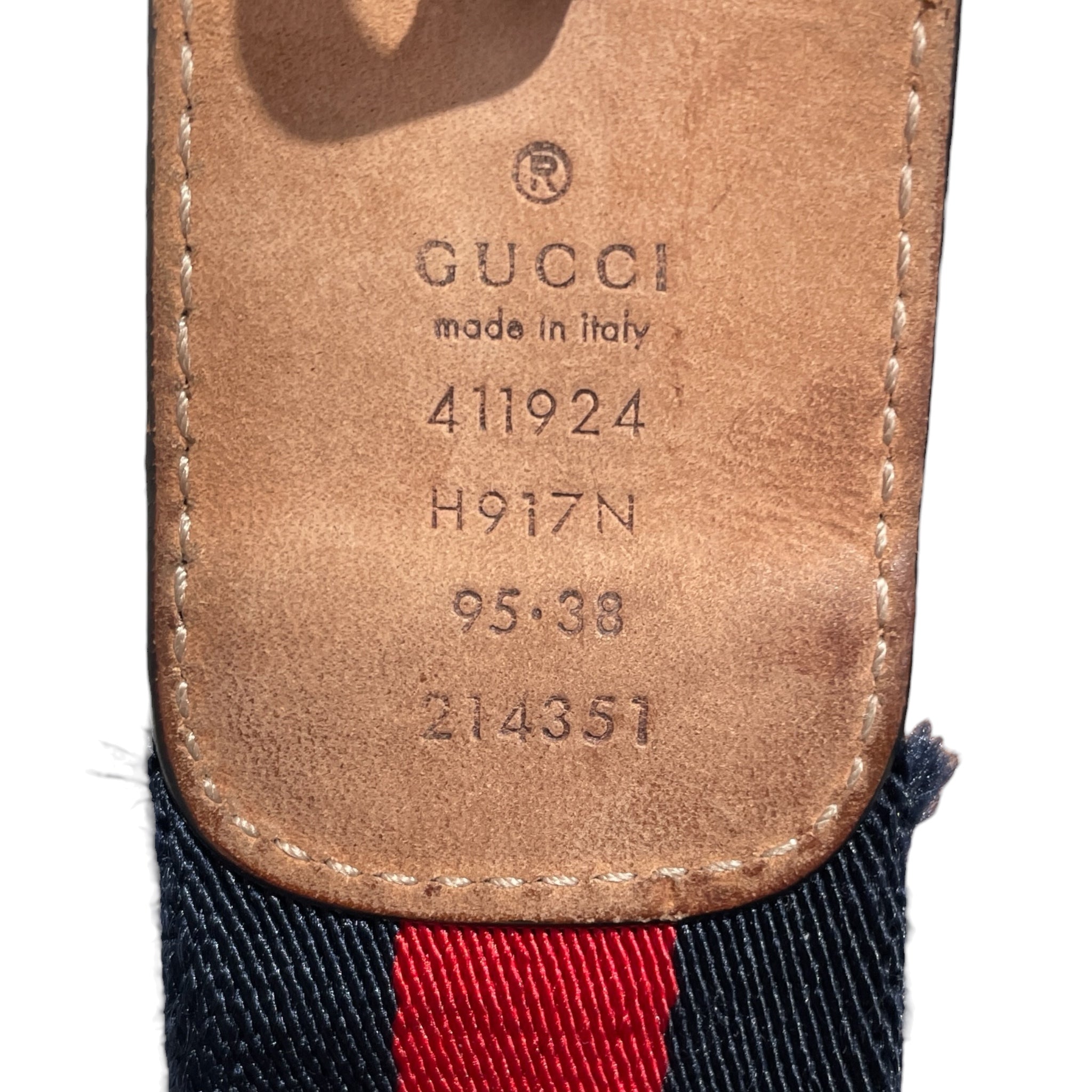GUCCI/Belt/Stripe/Cotton/NVY/M's/Web Belt GG Buckle view 4