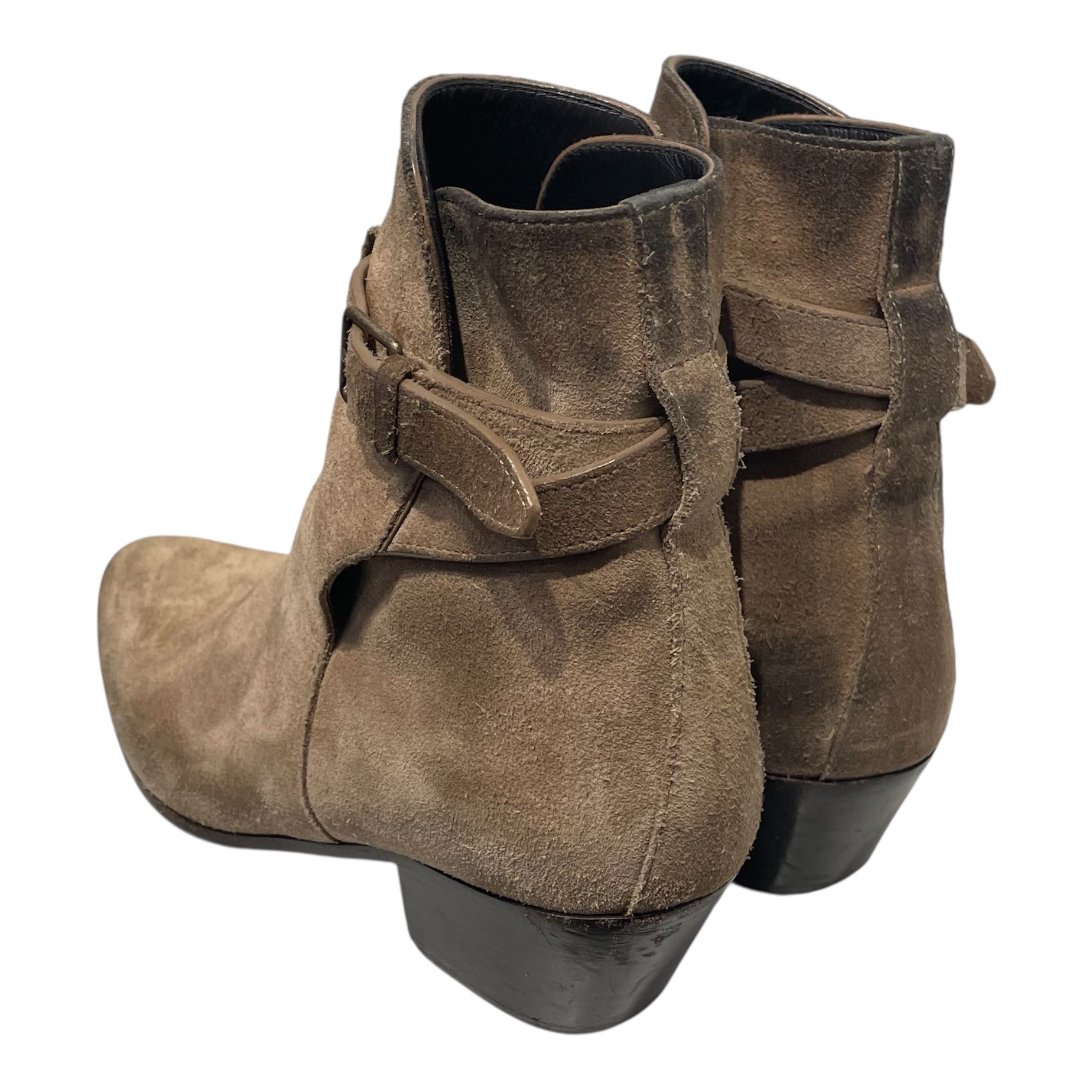 SAINT LAURENT/Booties/EU 35/Suede/BEG/STRAP ON ANKLE view 2