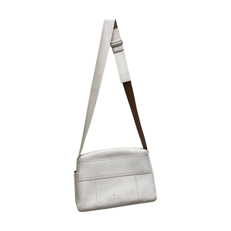 Alexander McQueen/Cross Body Bag/Leather/WHT/CRACKED LEATHER