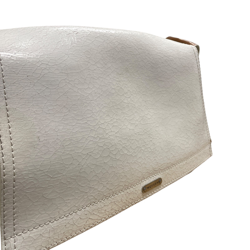 Alexander McQueen/Cross Body Bag/Leather/WHT/CRACKED LEATHER