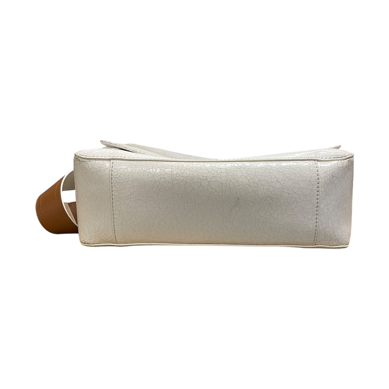 Alexander McQueen/Cross Body Bag/Leather/WHT/CRACKED LEATHER