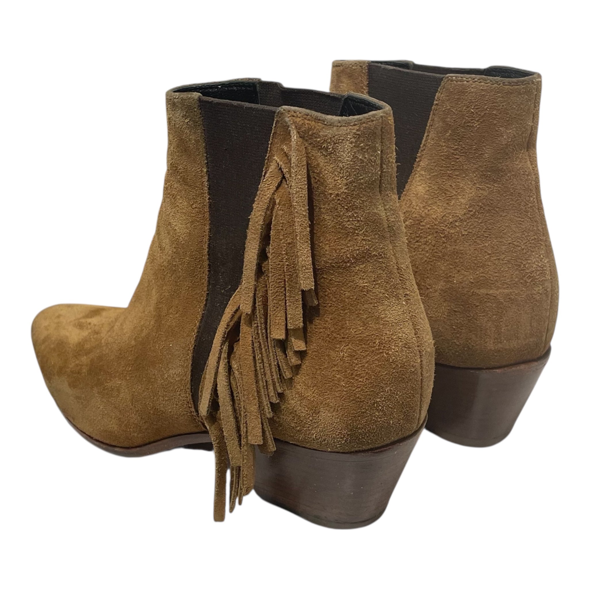 SAINT LAURENT/Heels/EU 36/Suede/CML/CHELSEA W FRINGE view 2