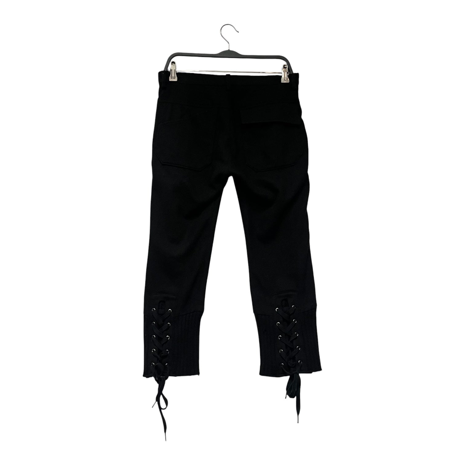 UNDERCOVER/Cropped Pants/S/Cotton/BLK/cropped jogger lace side view 2