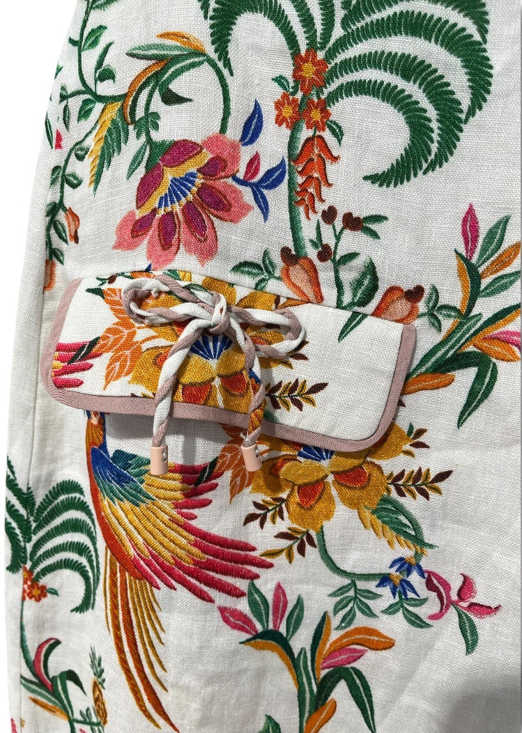 FARM Rio/Long Skirt/S/Floral Pattern/Linen/FLORAL LINEN SKIRT BNWT view 4