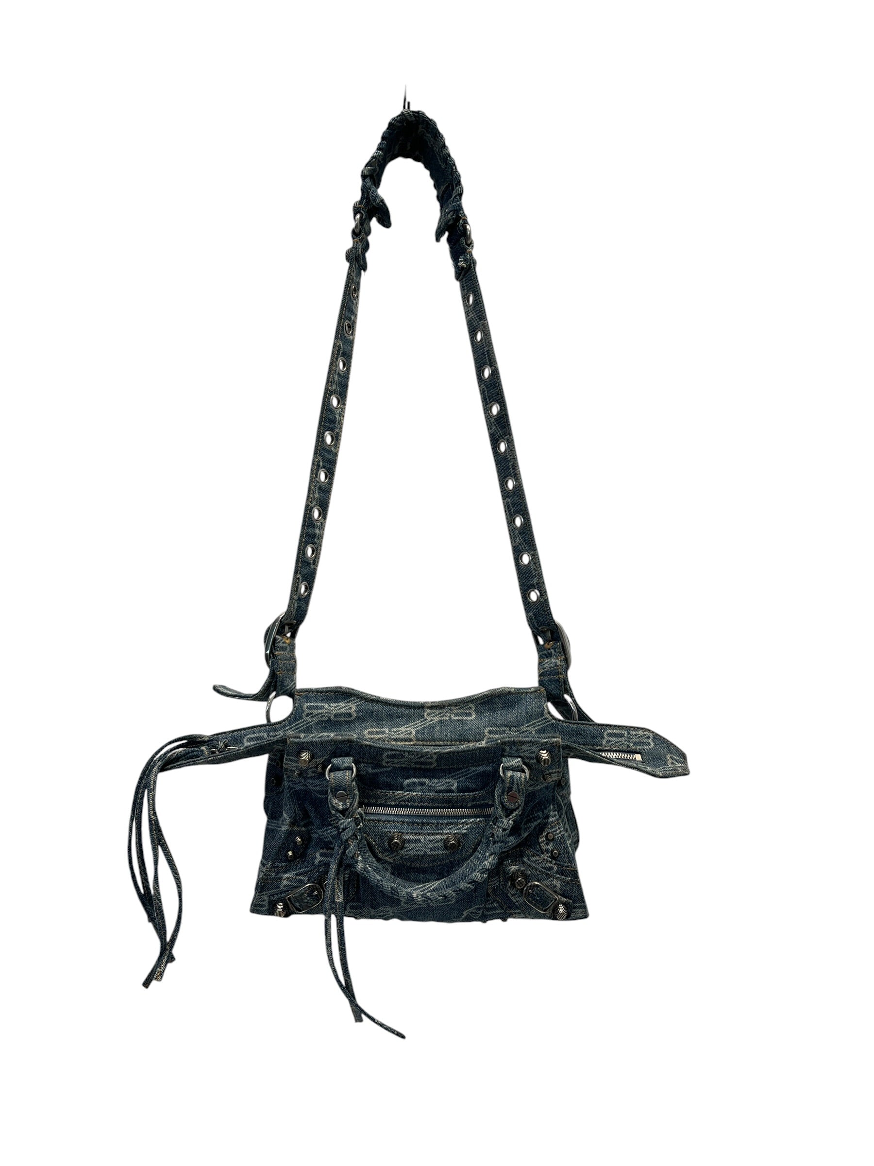 BALENCIAGA/Bag/Monogram/Denim/BLU/NEO CAGOLE XS SHOULDER BAG view 1