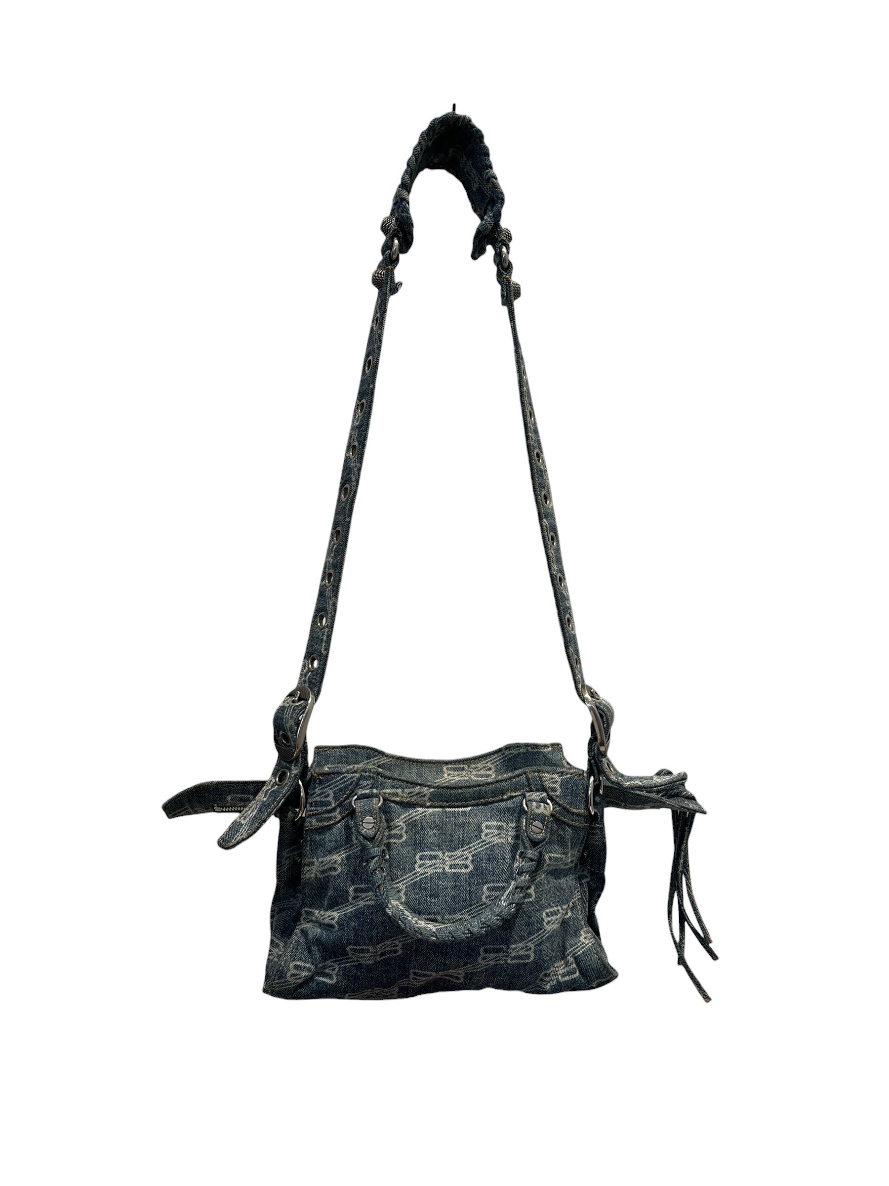 BALENCIAGA/Bag/Monogram/Denim/BLU/NEO CAGOLE XS SHOULDER BAG view 2