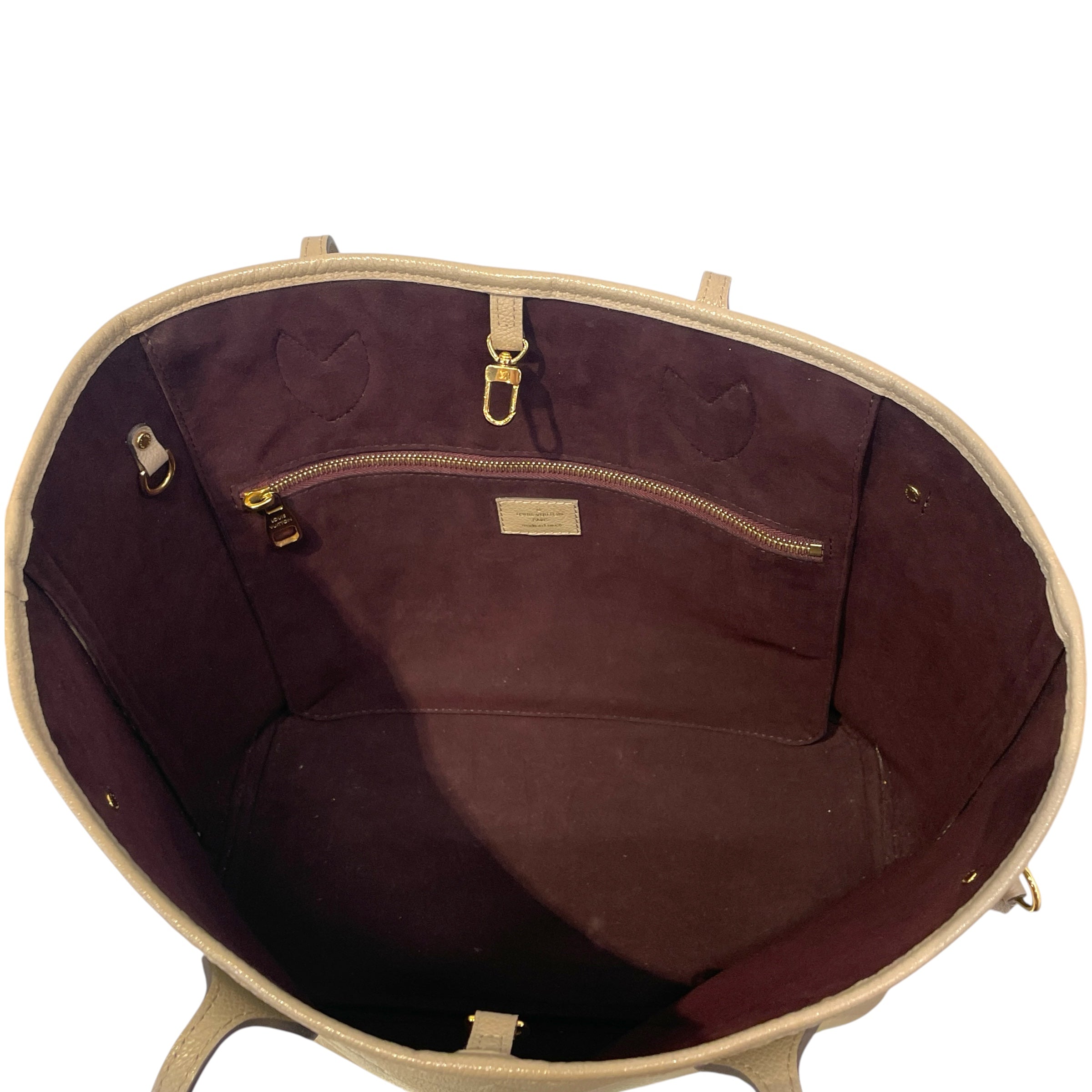 LOUIS VUITTON/Tote Bag/Monogram/Leather/BEG/neverfull mm w/pouch empreinte view 5