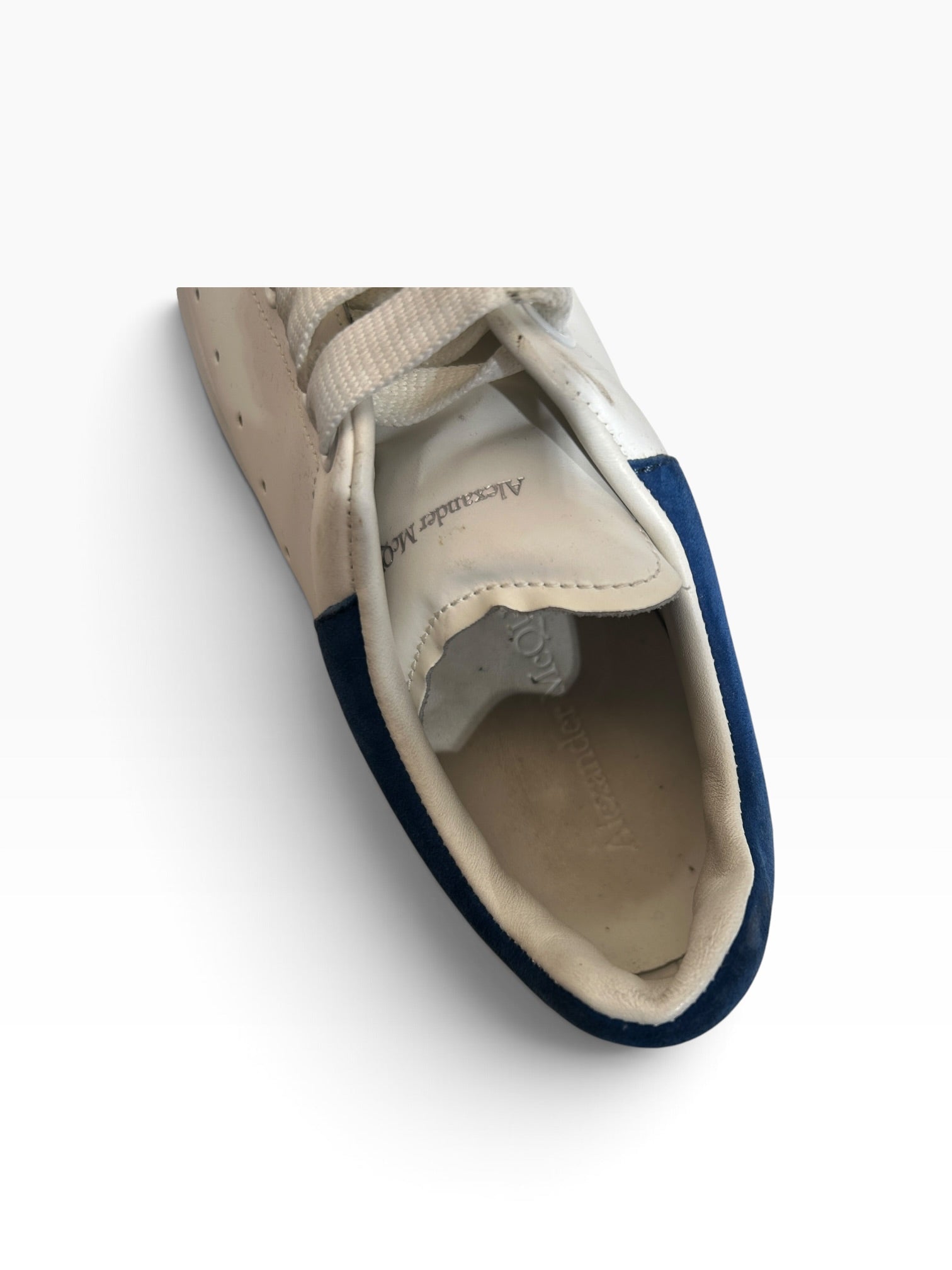 Alexander McQueen/Low-Sneakers/EU 38/Leather/WHT/oversized paris blue sneaker view 3