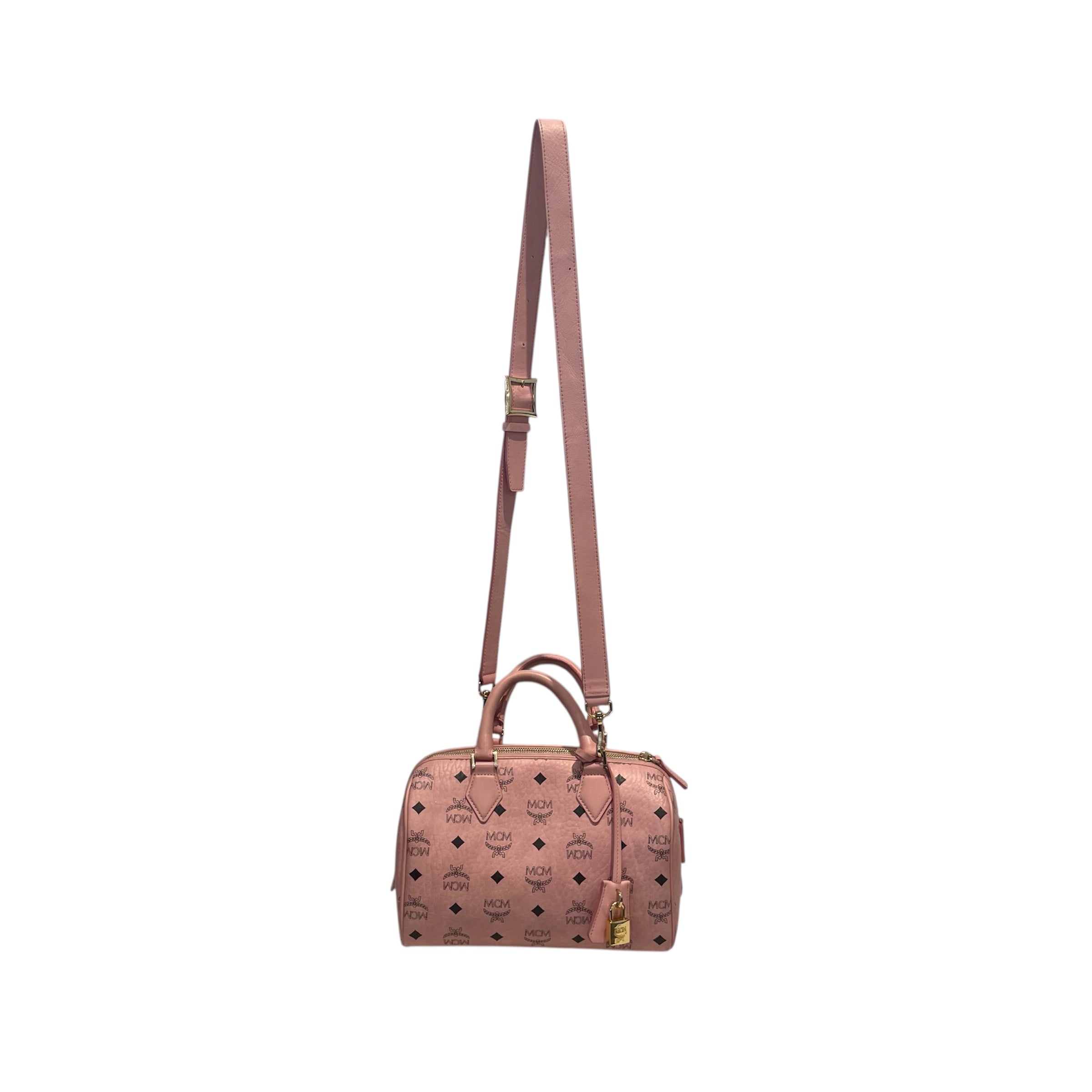 MCM/Hand Bag/Monogram/Leather/PNK/Small Ella Boston view 1
