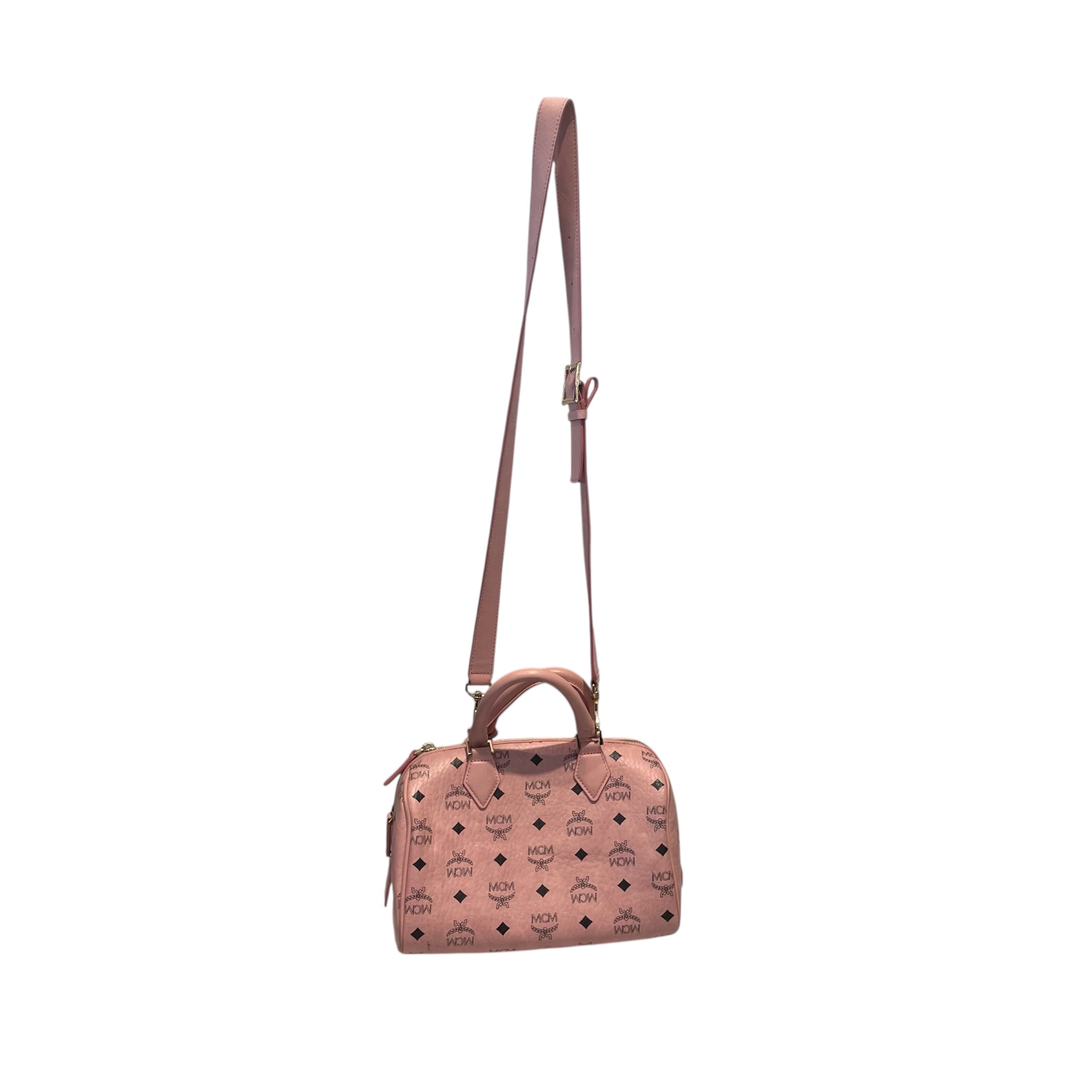 MCM/Hand Bag/Monogram/Leather/PNK/Small Ella Boston view 2