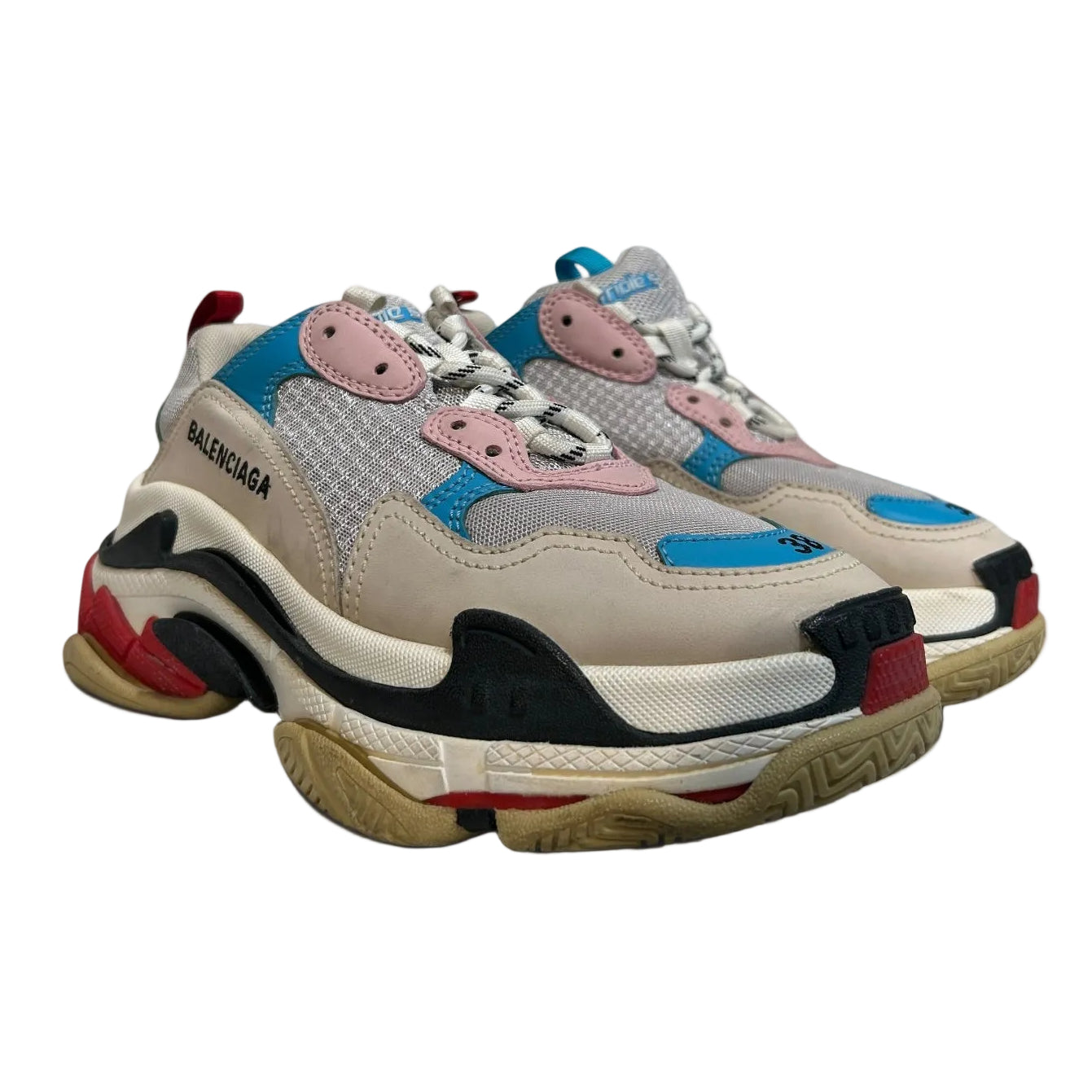 BALENCIAGA/Low-Sneakers/EU 38/WHT/Triple S view 1