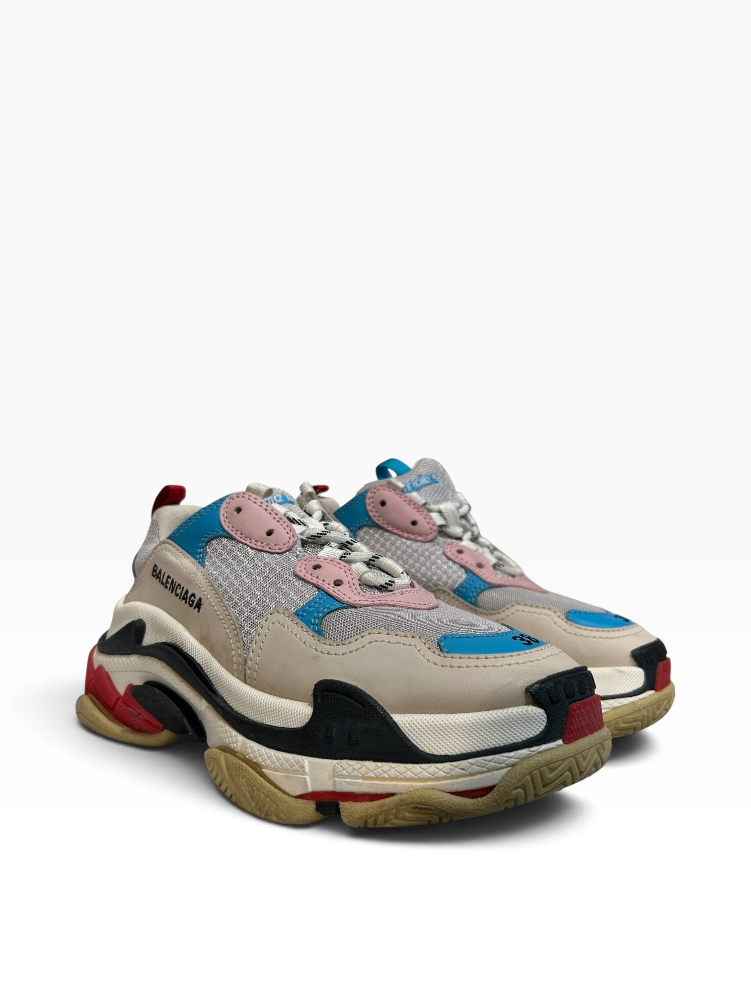 BALENCIAGA/Low-Sneakers/EU 38/WHT/Triple S view 1