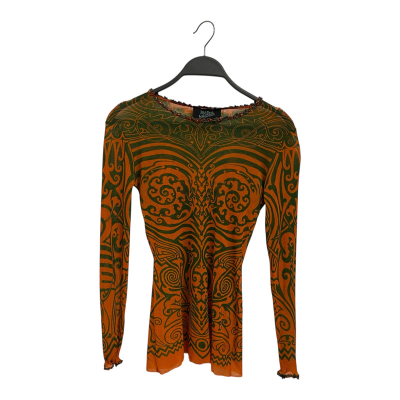 Jean Paul Gaultier/LS Cut & Sew/All Over Print/Rayon/ORN/TRIBAL PRINT
