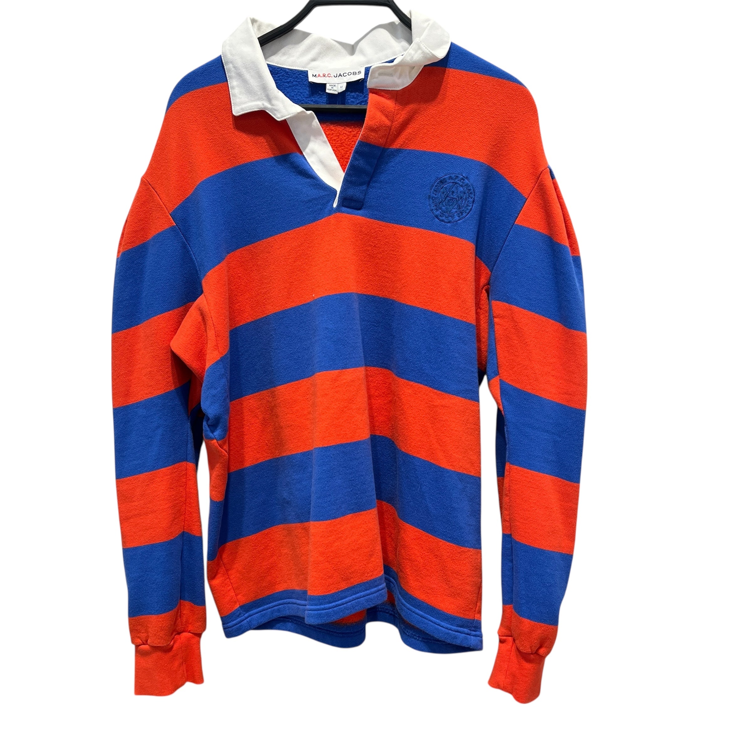 MARC JACOBS/A.P.C./Polo Shirt/M/Cotton/ORN/Stripe/BLU/ORG POLO LS view 1