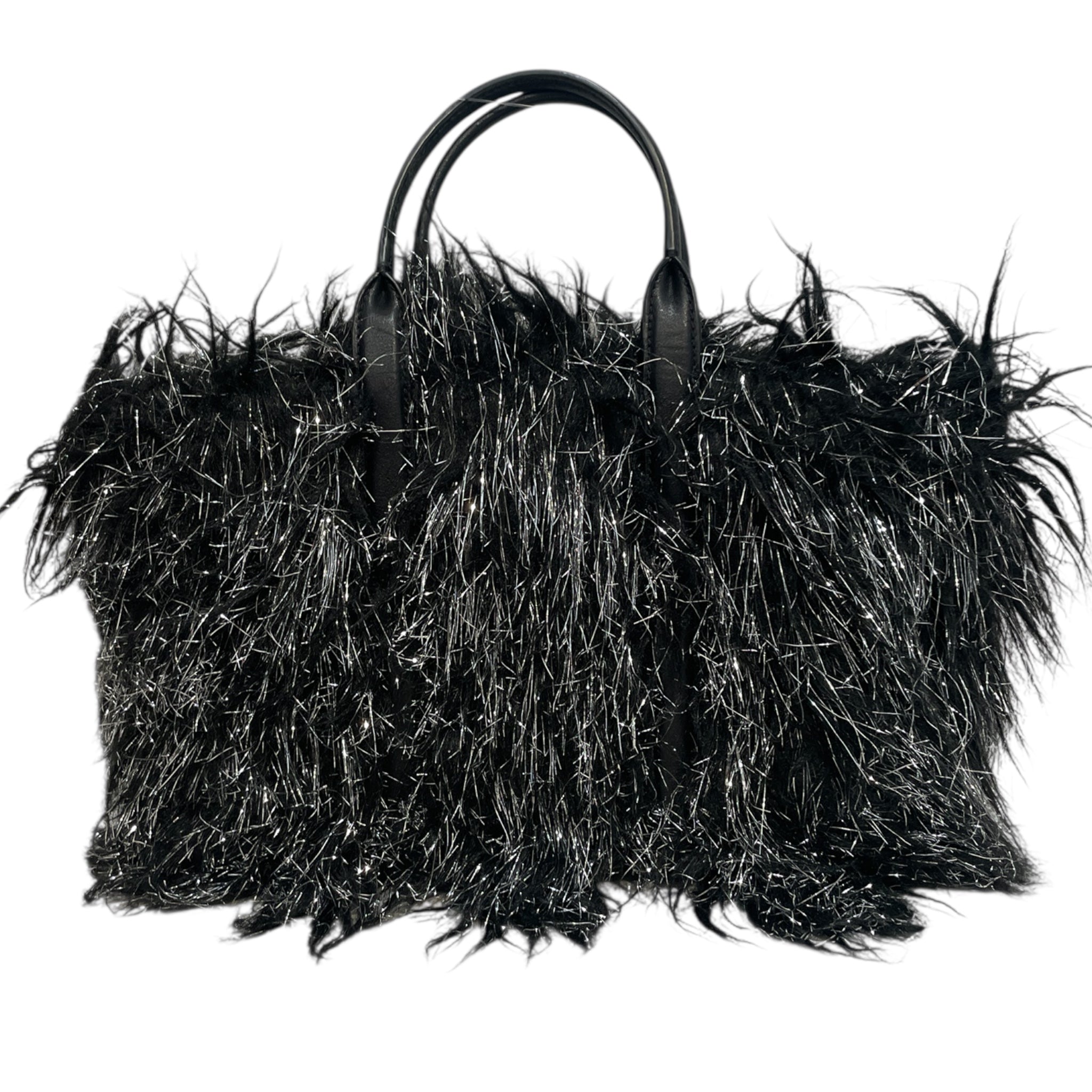 MARC JACOBS/Hand Bag/Fake Fur/BLK/Fur Hand Ba view 2