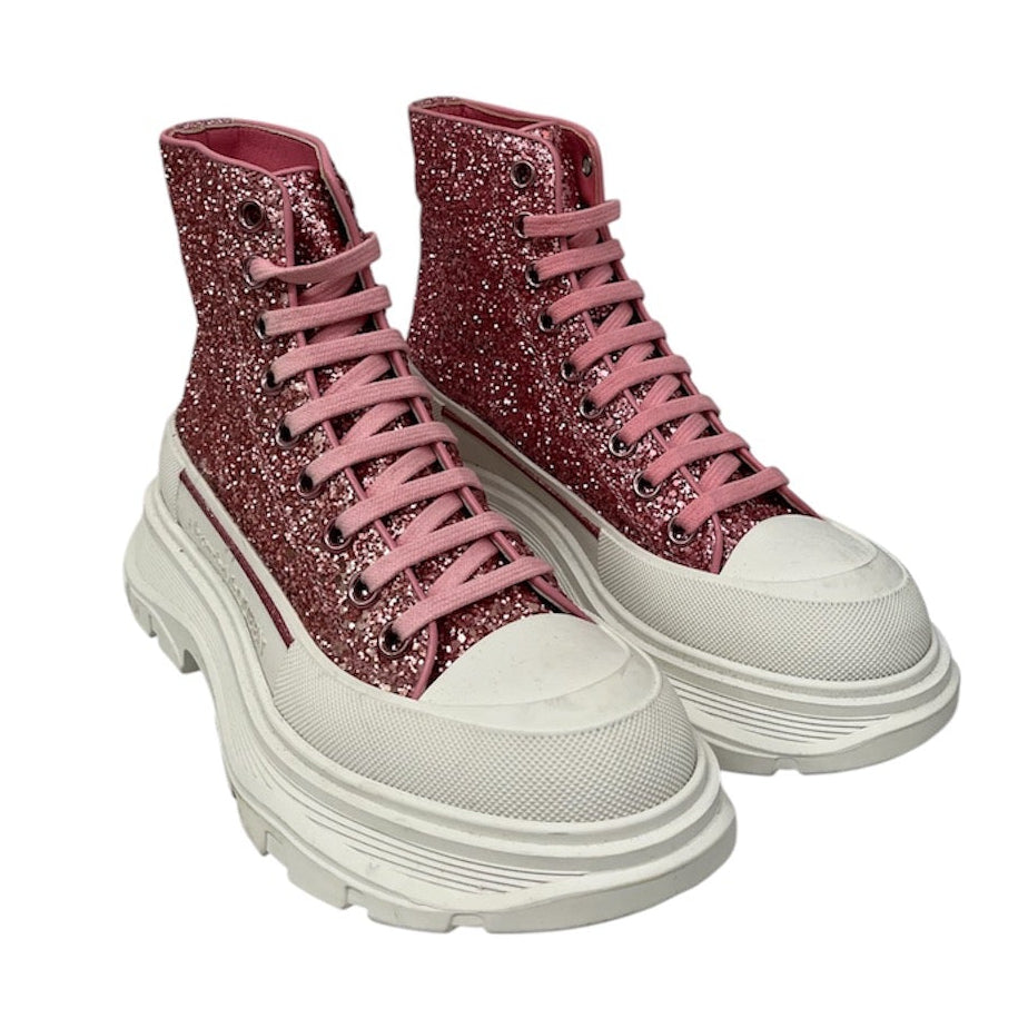 Alexander McQueen/Hi-Sneakers/EU 37.5/Glitter/PNK/TREAD SLICK/GLITTER UPPER view 1