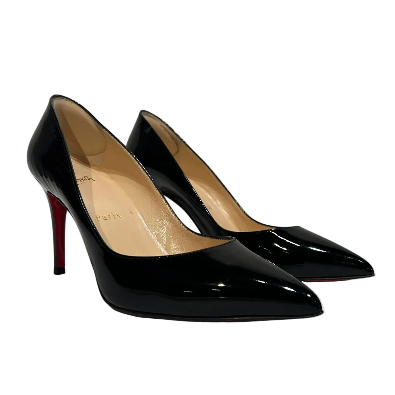 Christian Louboutin/Heels/EU 37.5/Leather/BLK/PIGALLE 85 PATENT CALF view 1