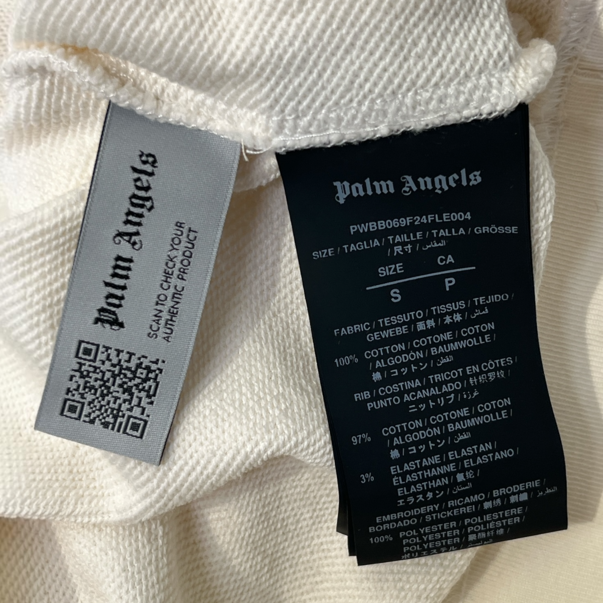 Palm Angels/Hoodie/S/Cotton/WHT/PINK PALM ANGEL LOGO view 3
