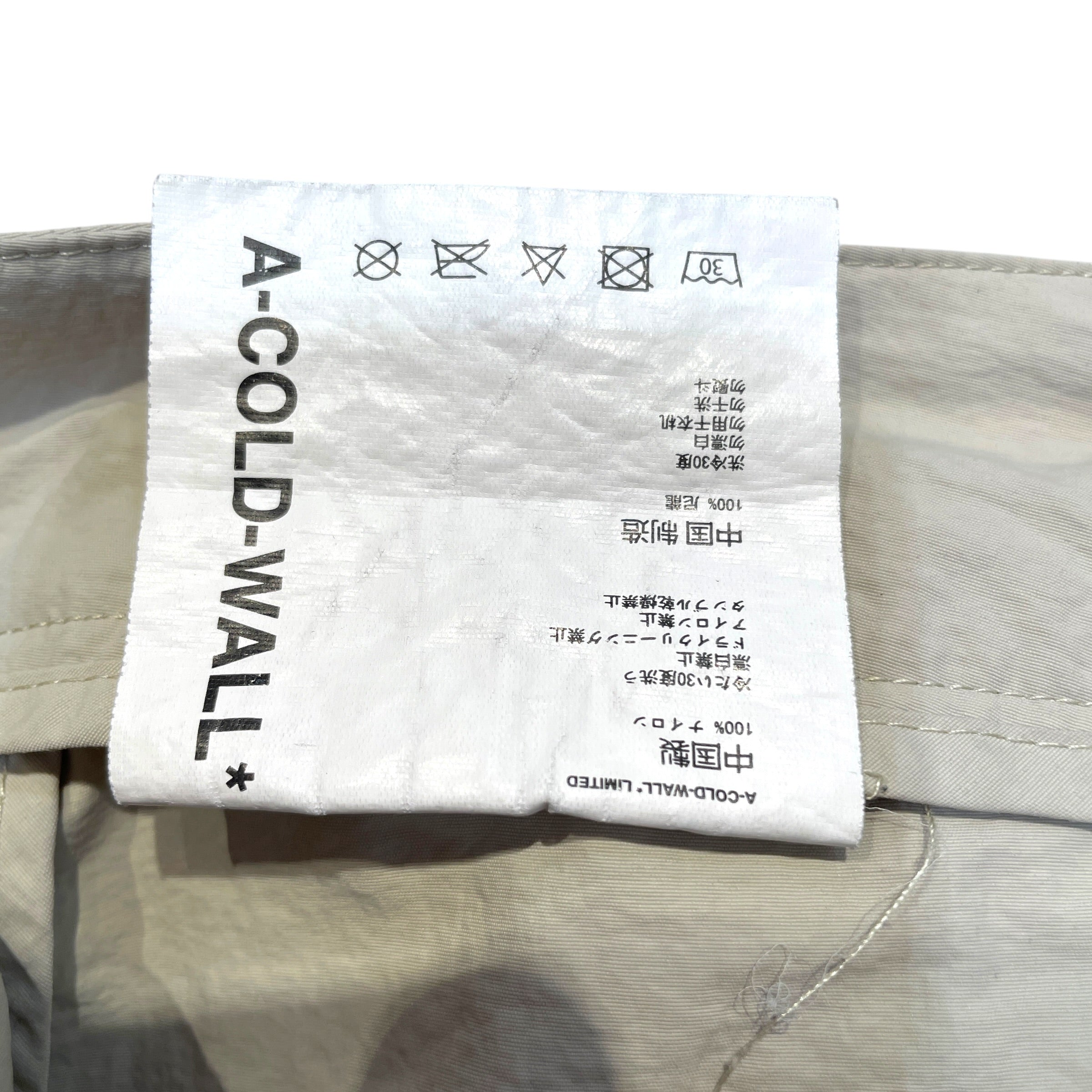 A-COLD-WALL/Cargo Pants/S/Nylon/CRM/Bracket Taped Jogger Pants view 4