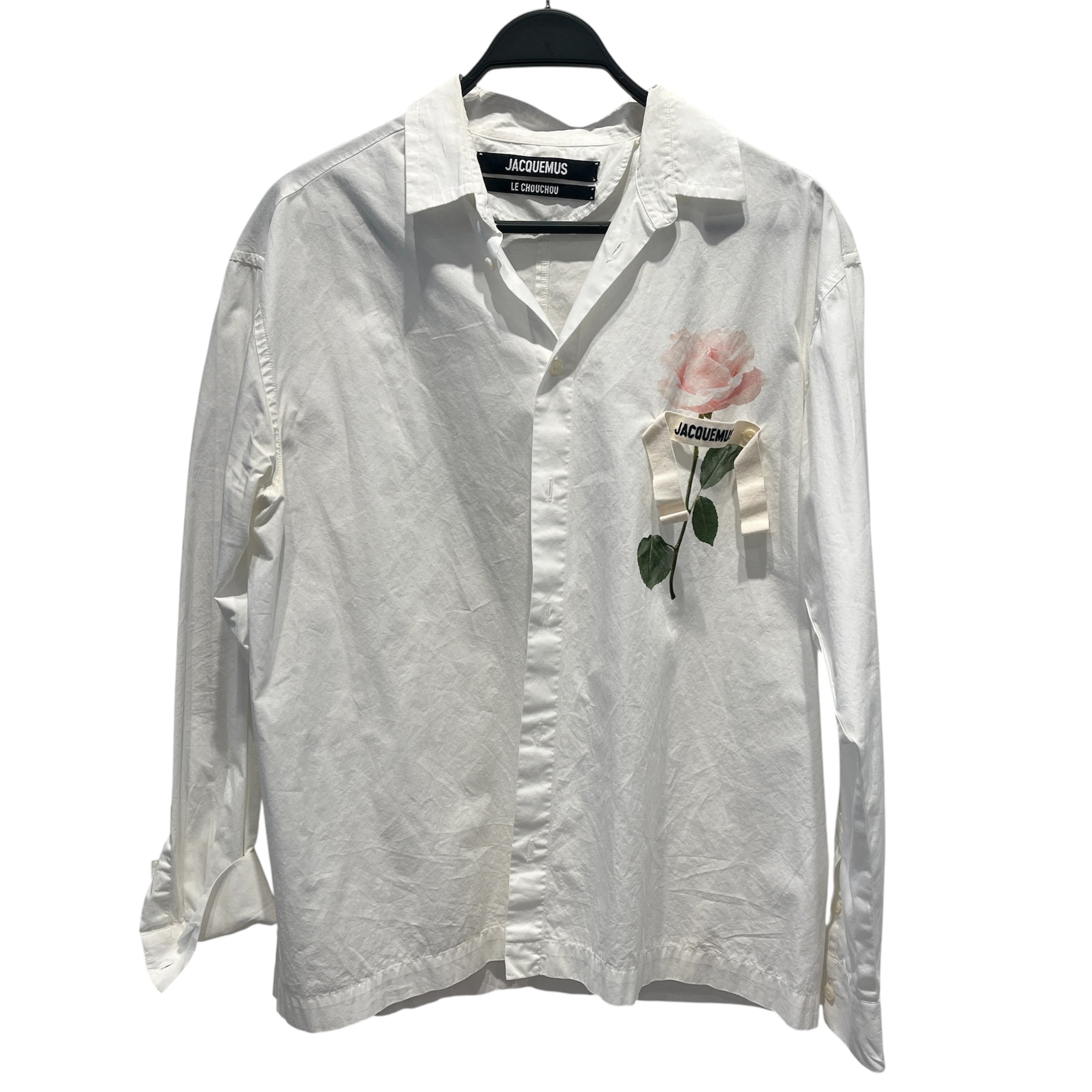 JACQUEMUS/LS Shirt/L/Cotton/WHT/Graphic/LE CHEMISE BAOU ROSE BD view 1