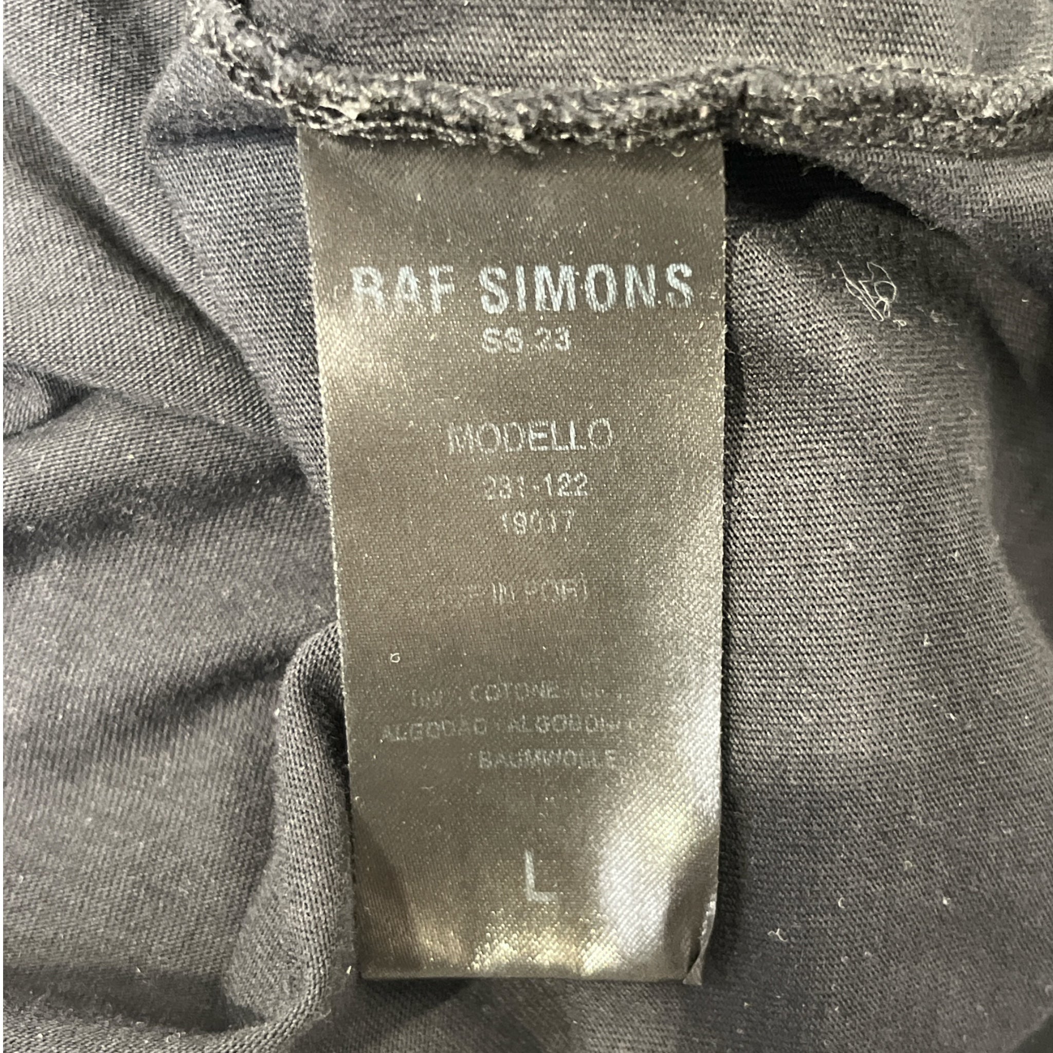 RAF SIMONS/Tank Top/L/Cotton/BLK/TONAL LOGO PATCH ON CHEST view 3