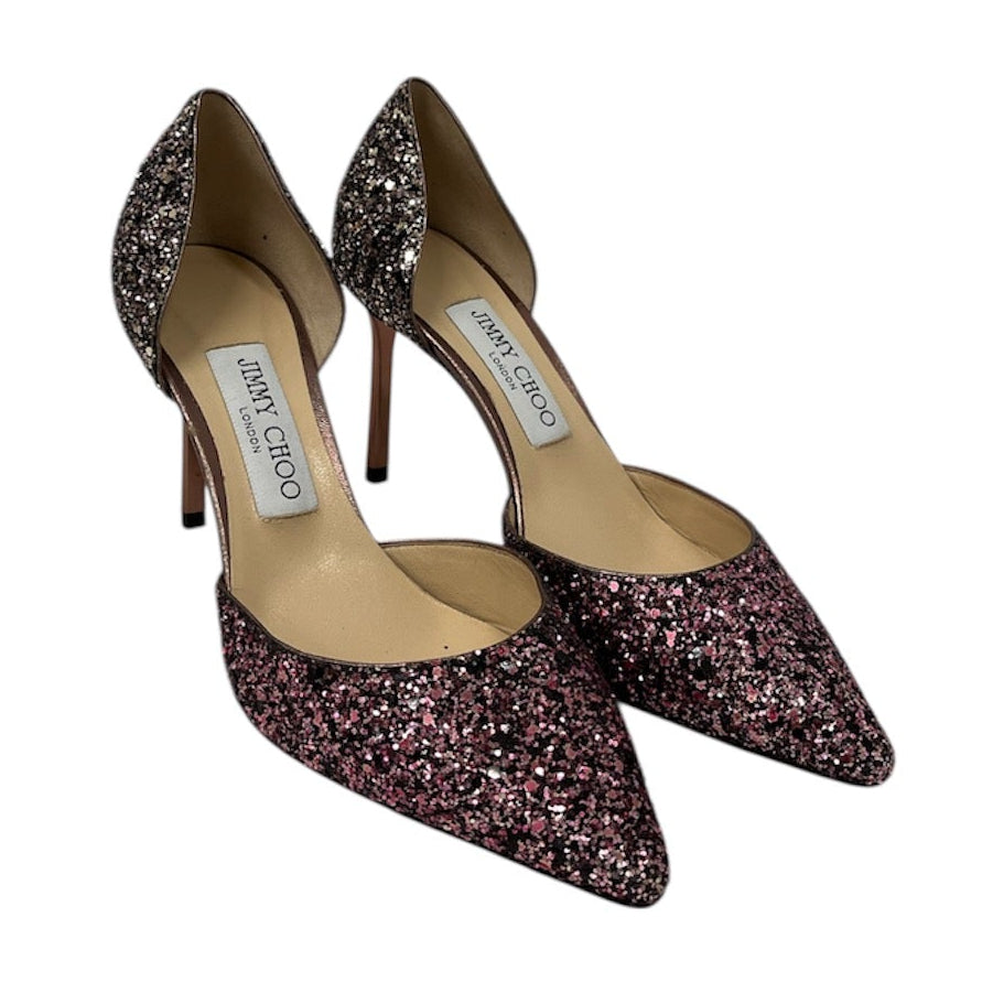 JIMMY CHOO/Heels/EU 37/Glitter/Leather/PNK/LOVE 85 D'ORSAY PUMP view 1