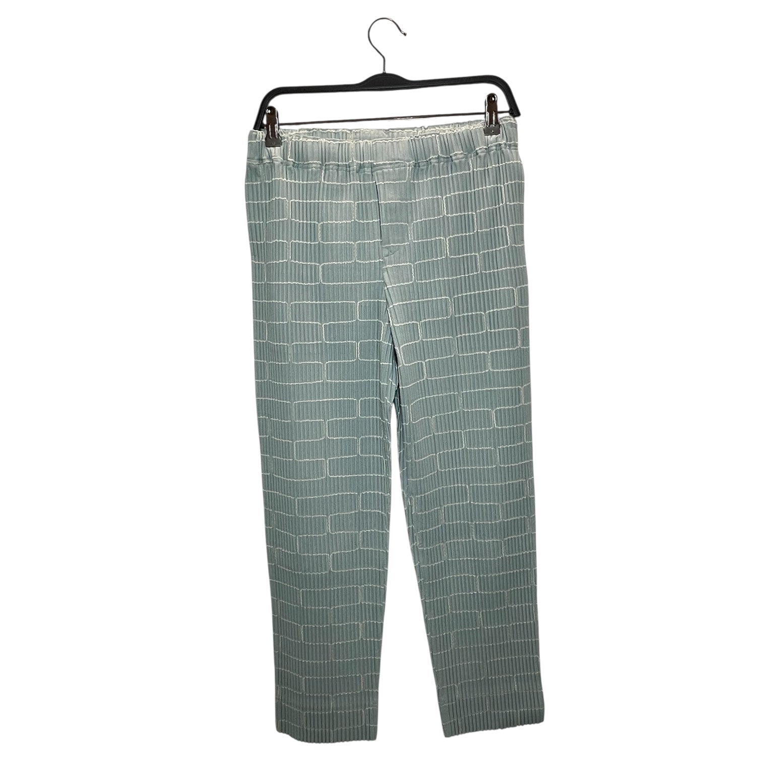HOMME PLISSE ISSEY MIYAKE/Straight Pants/1/Plaid/Polyester/BLU/High-waisted/165 EMBROIDERY PL HP38-JF358 view 1