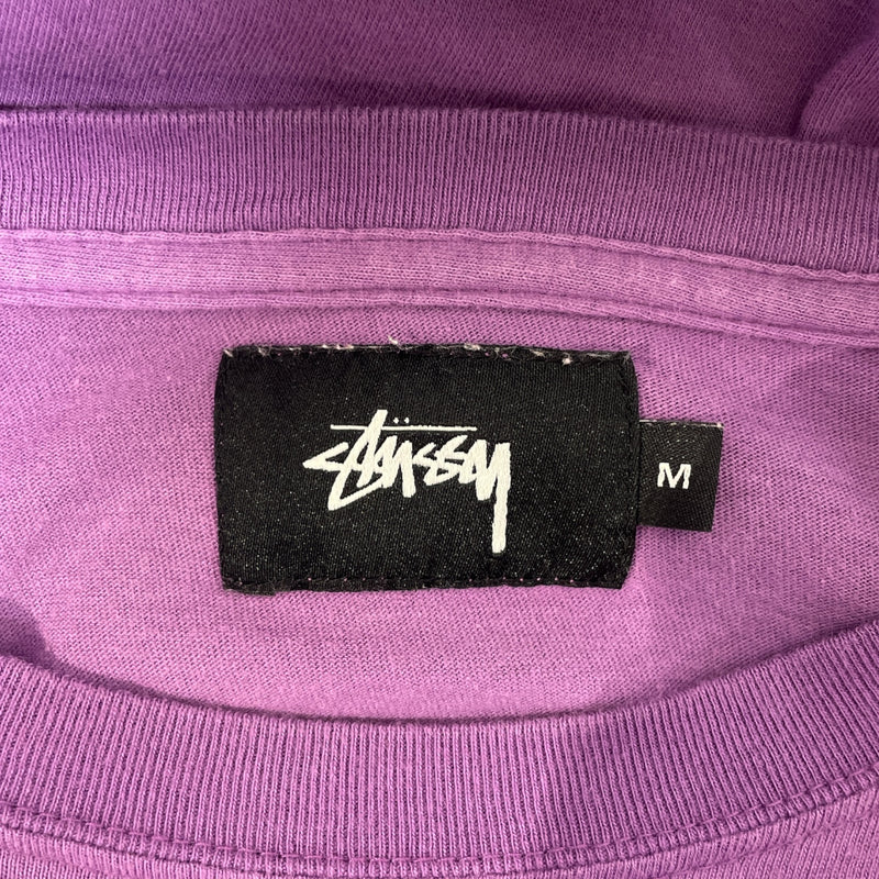 STUSSY/T-Shirt/M/Purple/Cotton/