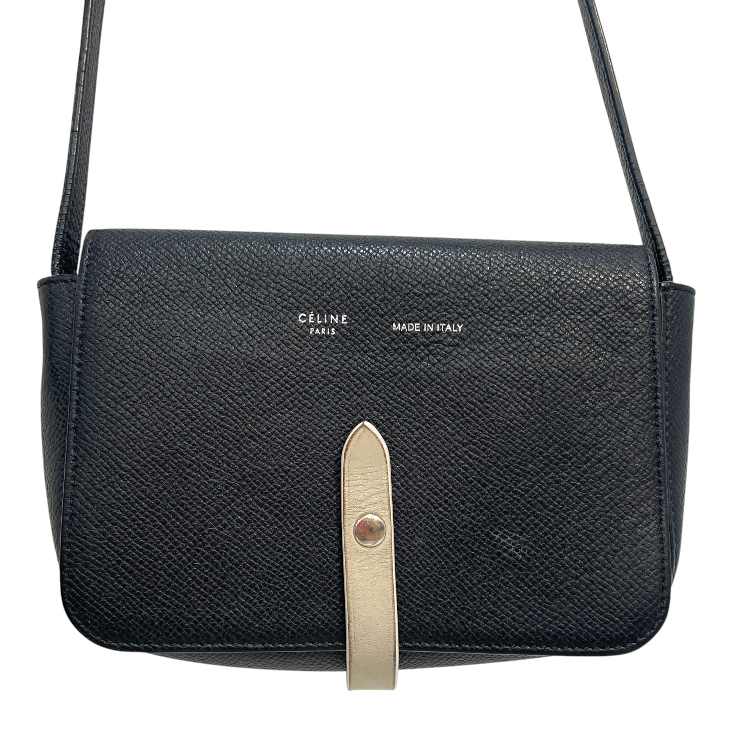 CELINE/Clutch Bag/Leather/BLK/Calfskin Strap Clutch Phoebe view 1