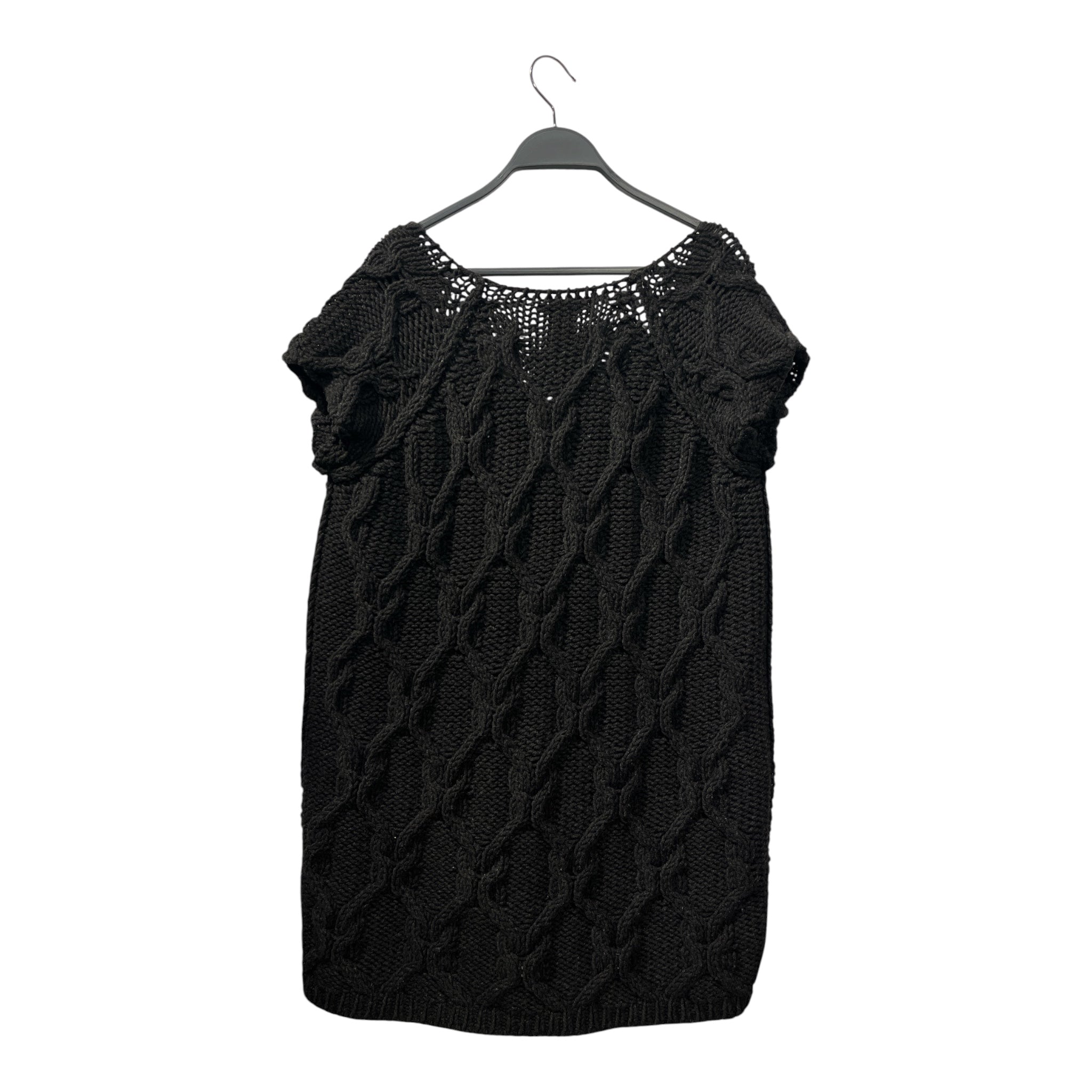 Chloe/Heavy Sweater/S/Wool/BLK/CABLE KNIT SLEEVELESS view 2