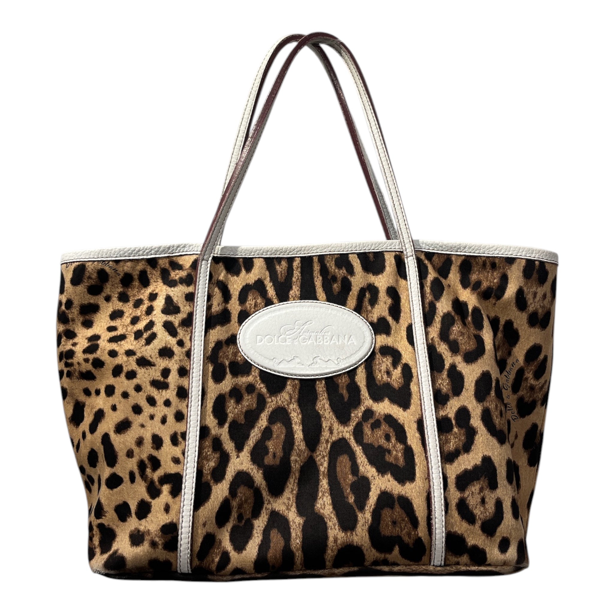 DOLCE&GABBANA/Tote Bag/Leopard/BRW/WHITE OVAL LOGO view 1