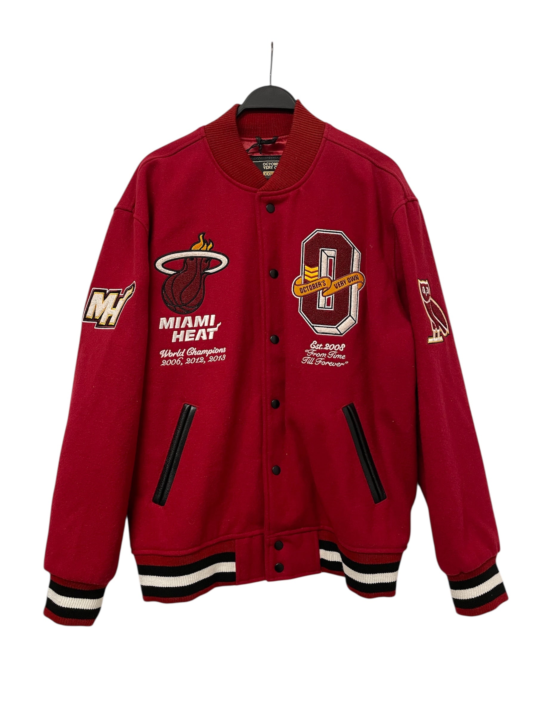 OCTOBERS VERY OWN(OVO)/NBA/Souvenir Jkt/XXL/Wool/RED/MIAMI HEAT view 1