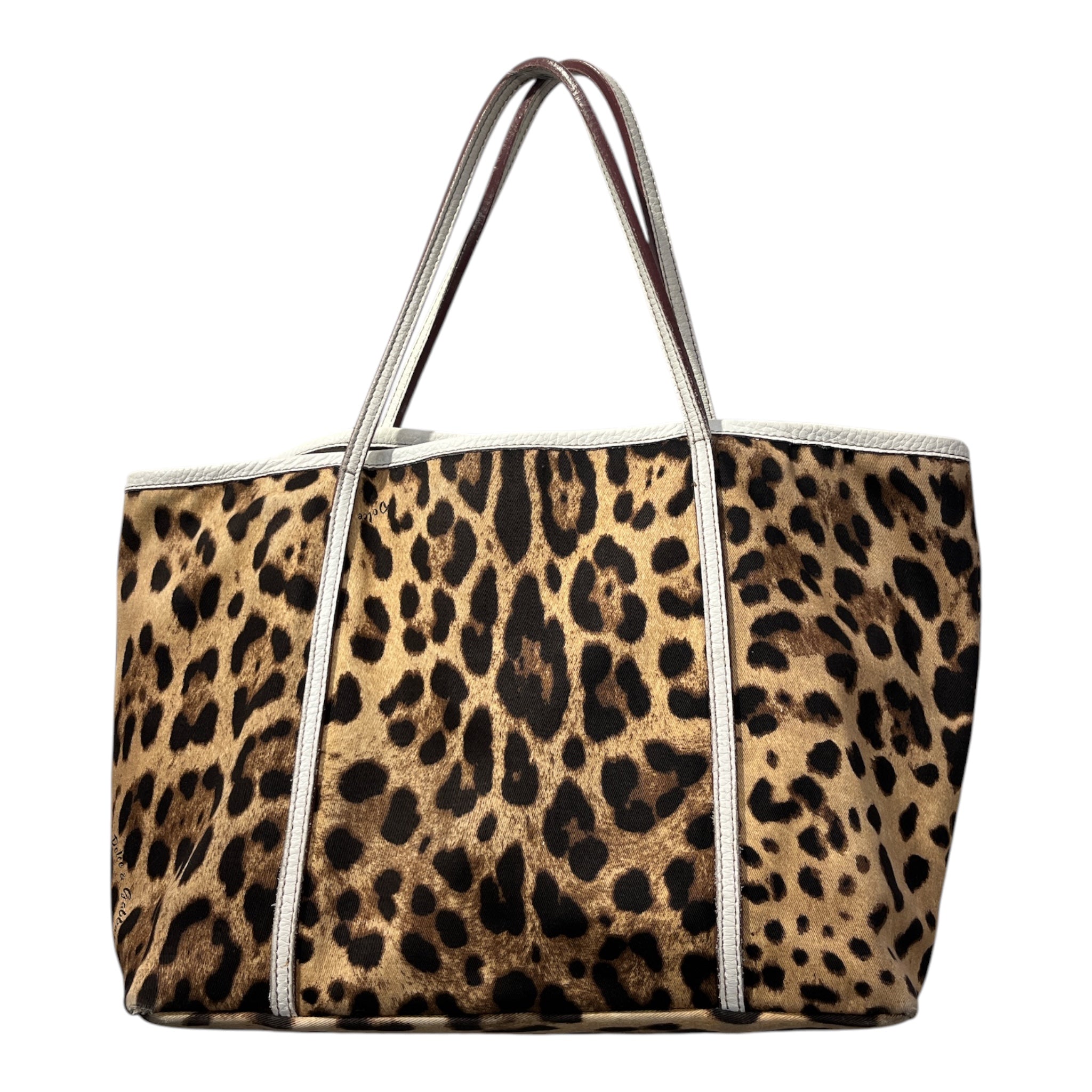 DOLCE&GABBANA/Tote Bag/Leopard/BRW/WHITE OVAL LOGO view 2