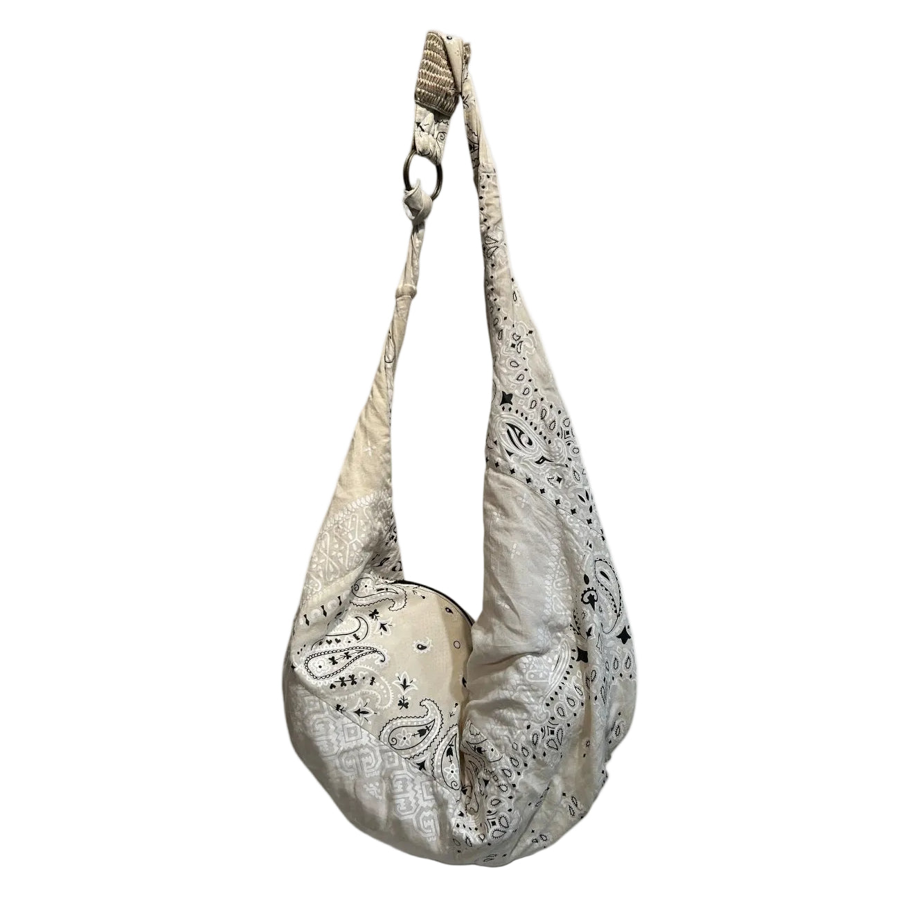 KAPITAL/Cross Body Bag/Paisley/Cotton/WHT/snufkin bandana bag view 1