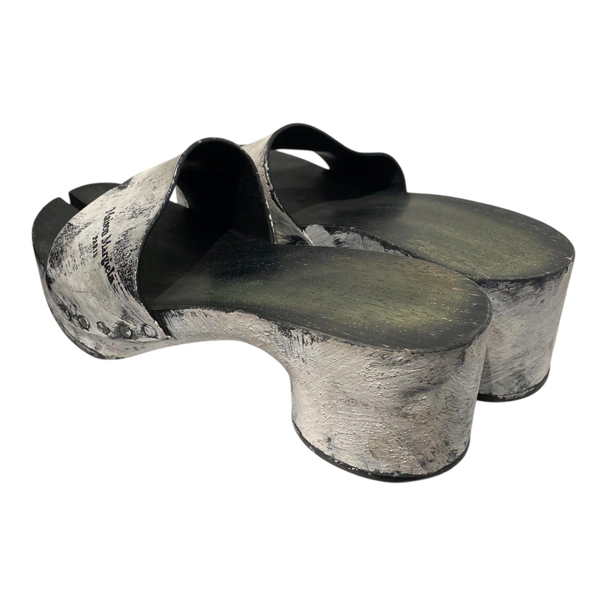 Maison Margiela/Sandals/EU 38/WHT/PAINTED TABI HEELED SANDALS view 2