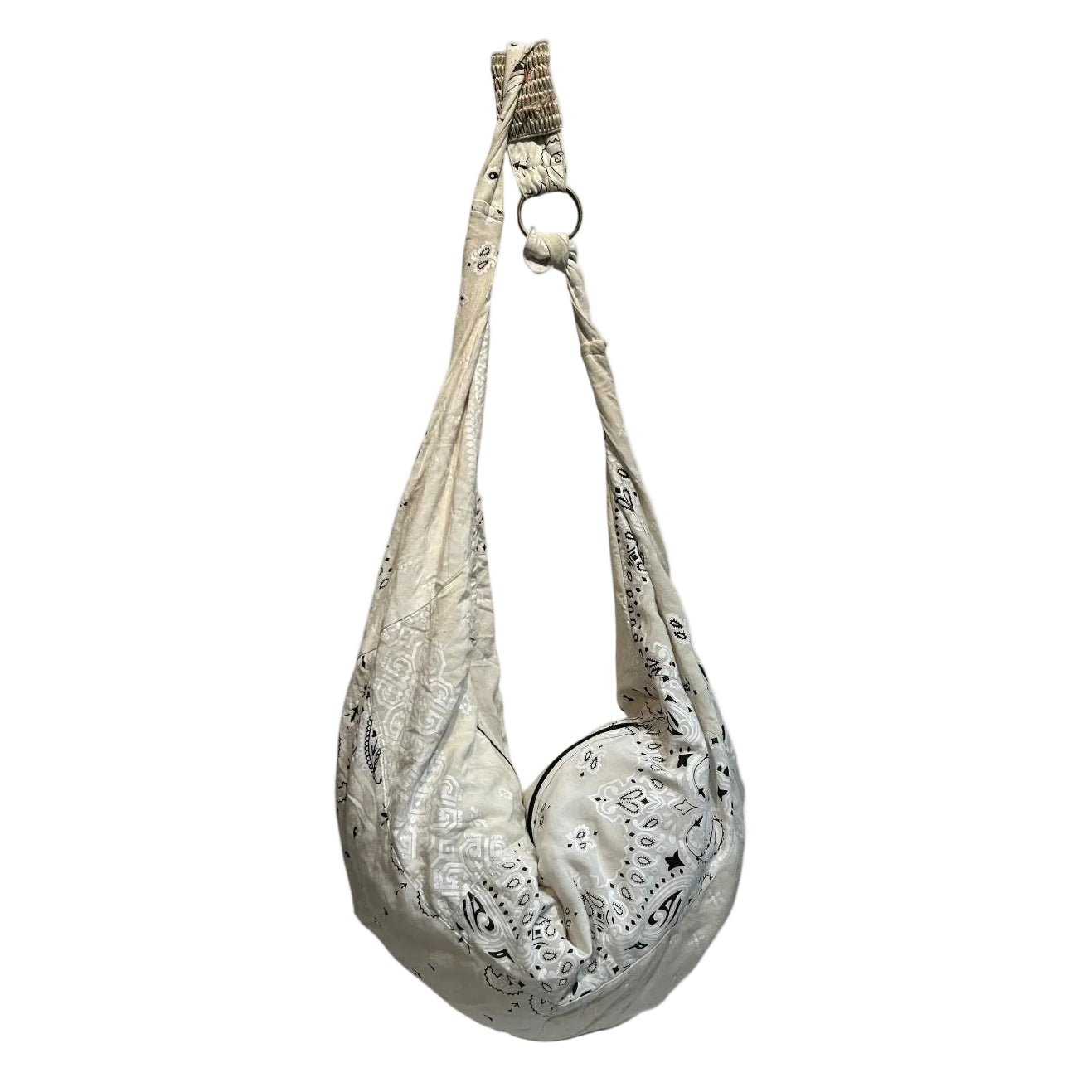 KAPITAL/Cross Body Bag/Paisley/Cotton/WHT/snufkin bandana bag view 2