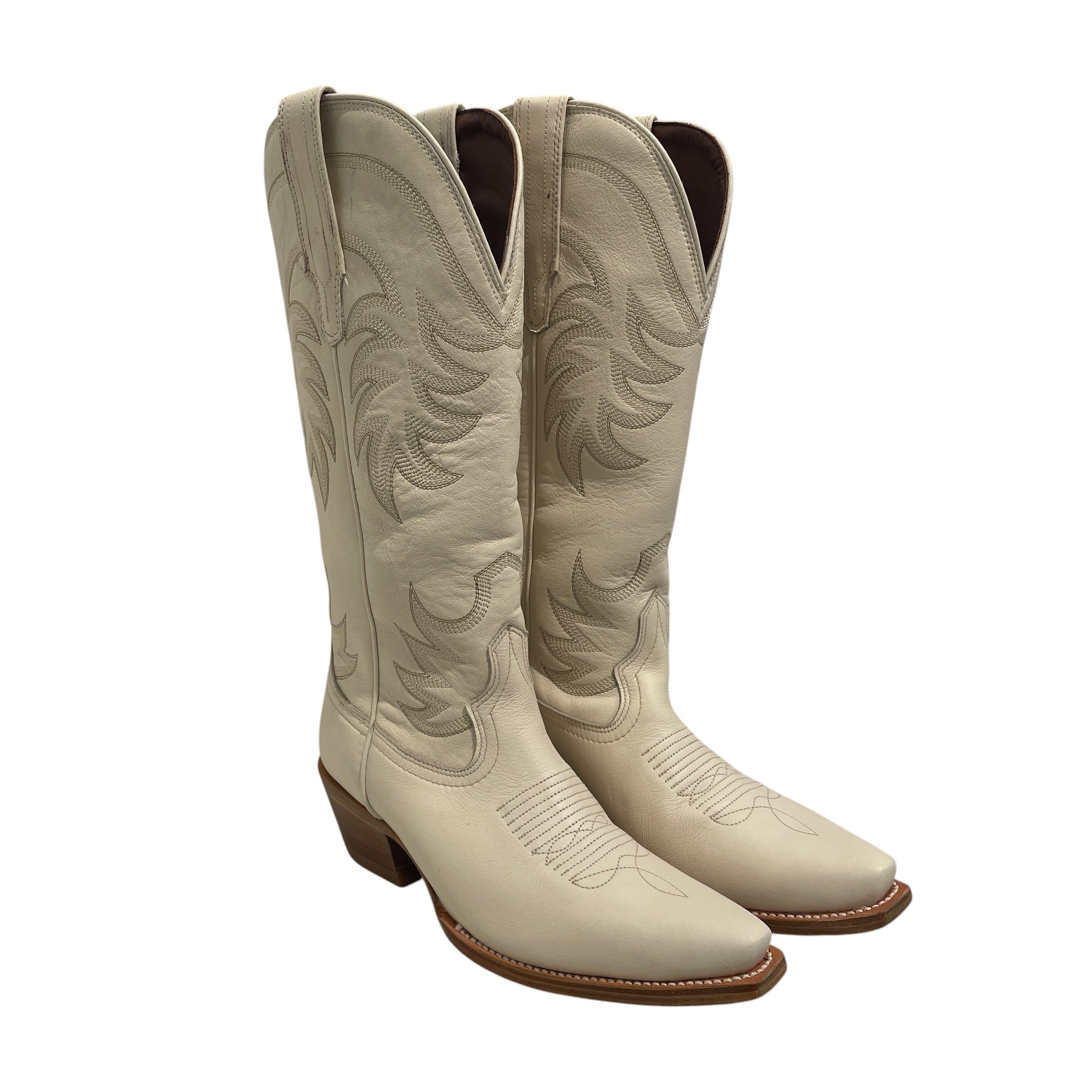 TECOVAS/Western Boots/US 7.5/Leather/WHT/THE ANNIE